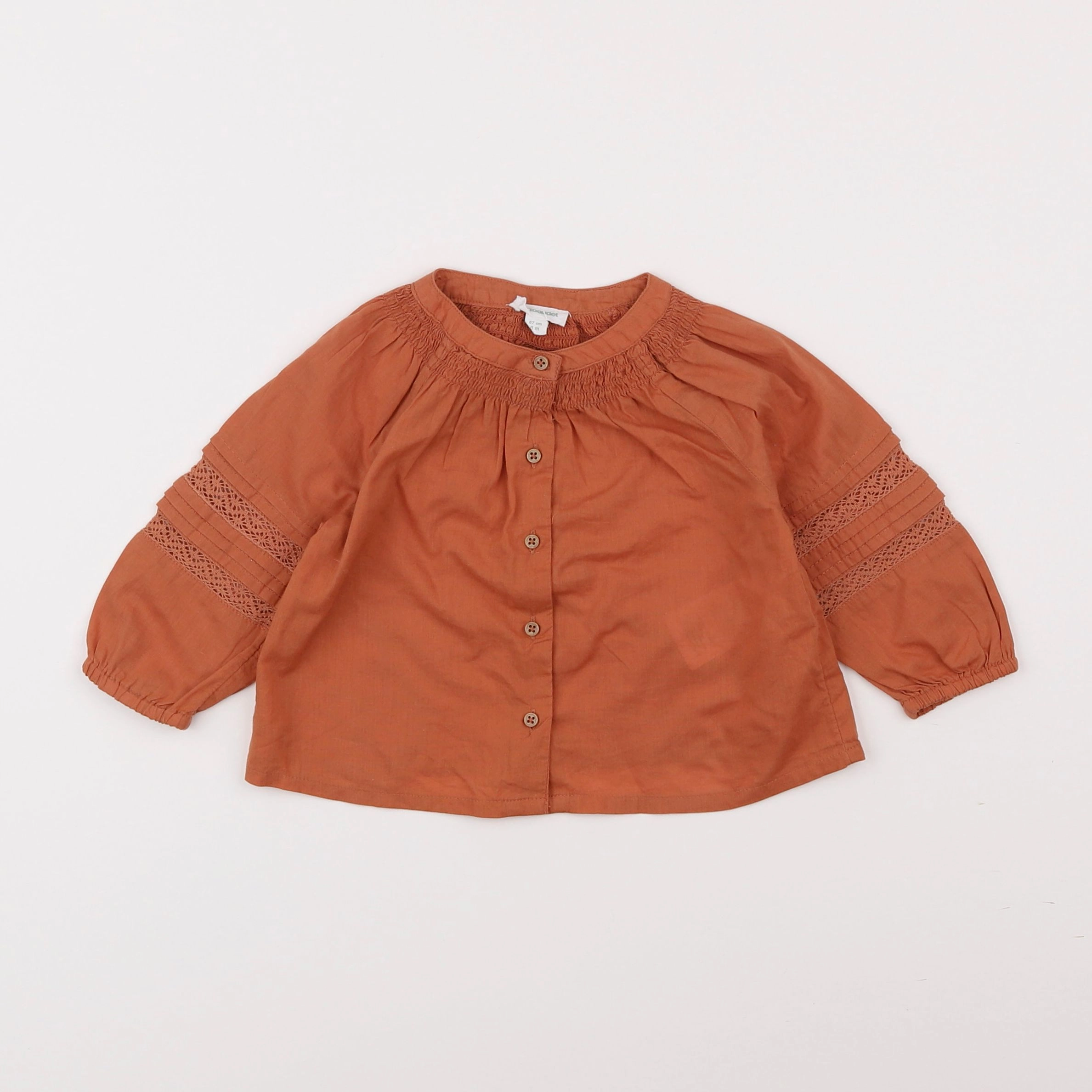 Vertbaudet - chemise marron - 6 mois