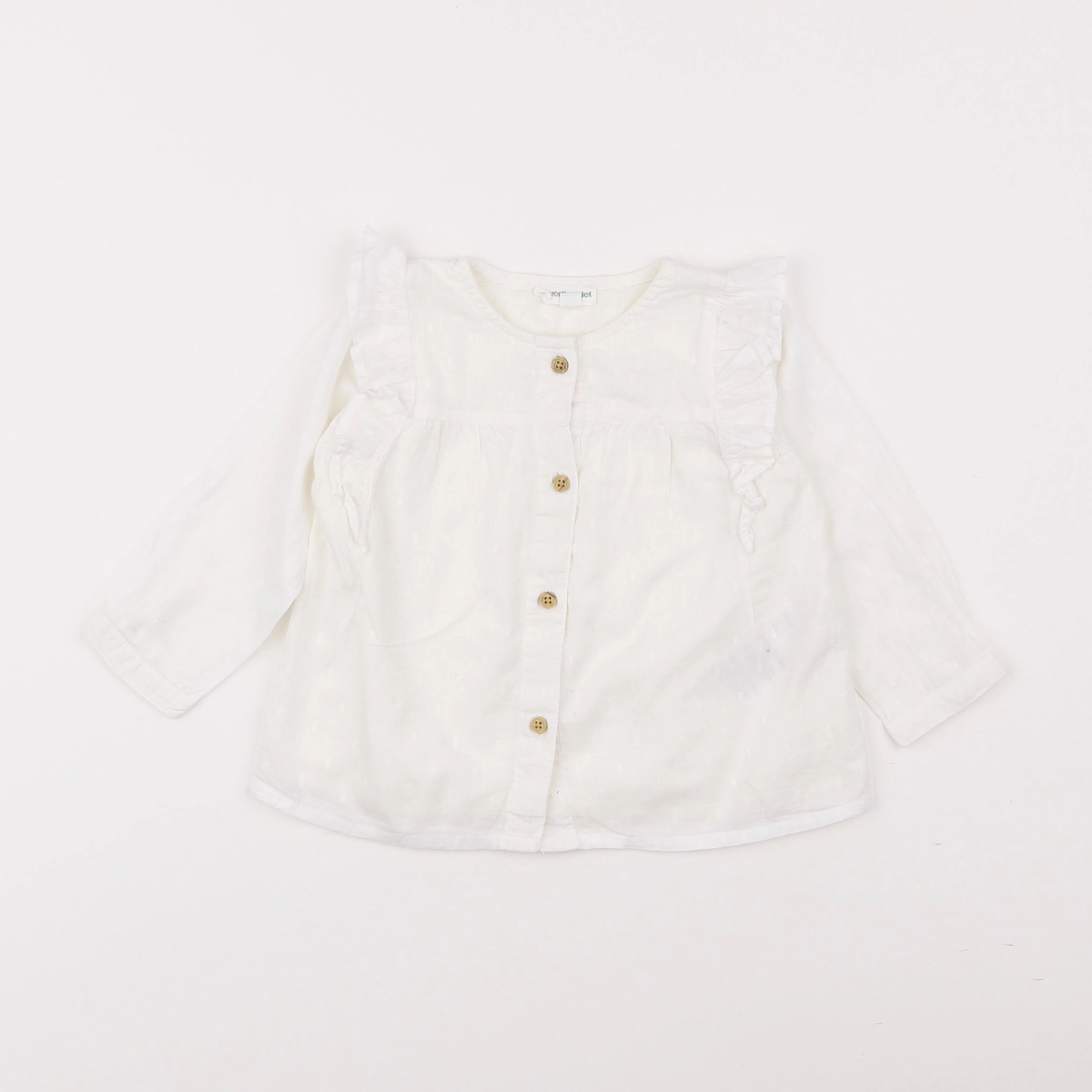 Vertbaudet - chemise blanc - 9 mois