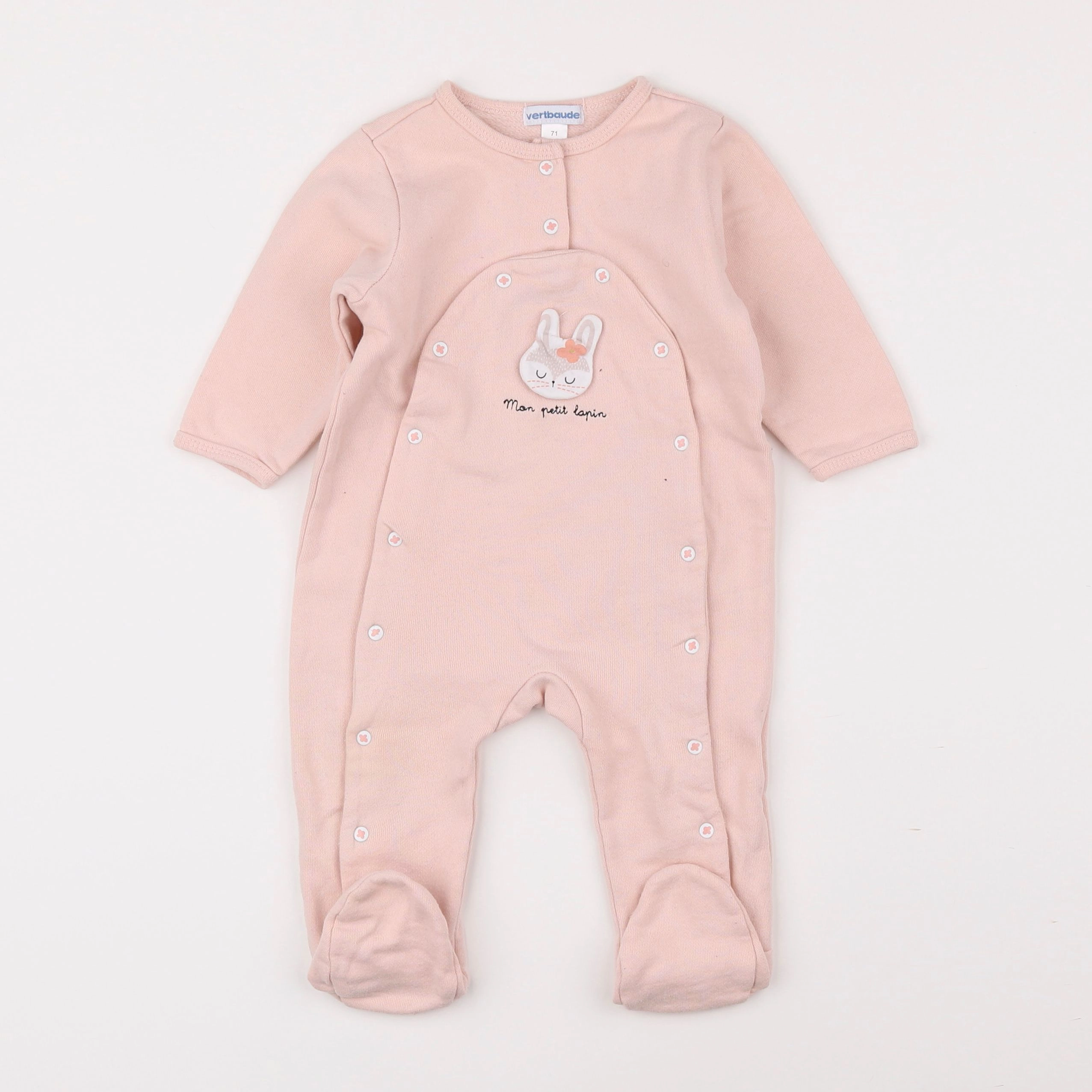 Vertbaudet - pyjama coton rose - 9 mois