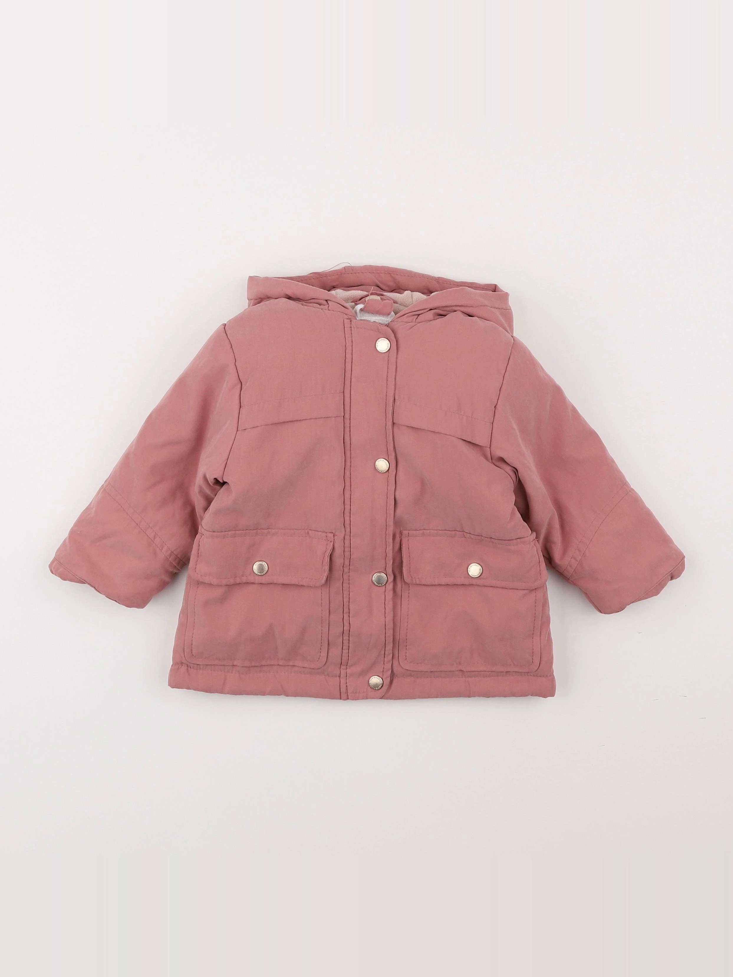 Vertbaudet - manteau doublure amovible rose - 9 mois