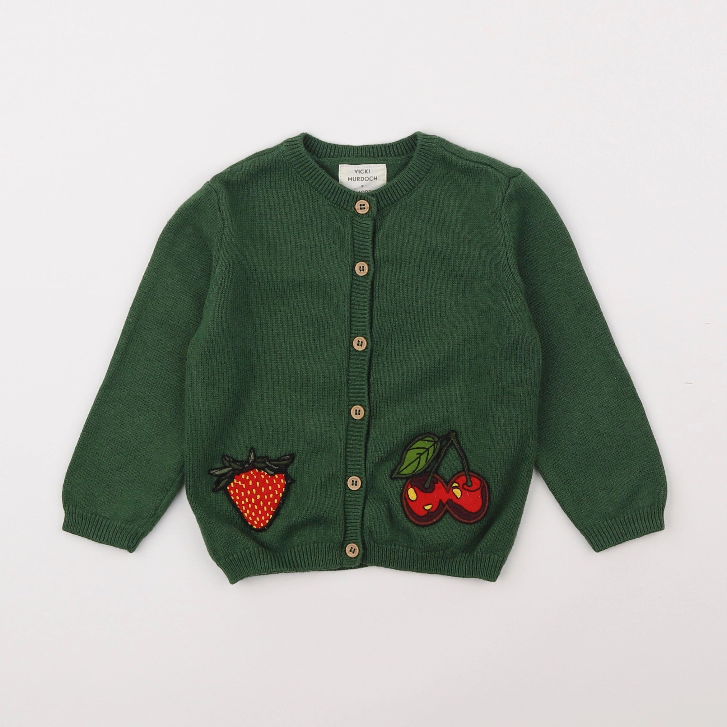 Monoprix X Vicki Murdoch - gilet vert - 2/3 ans