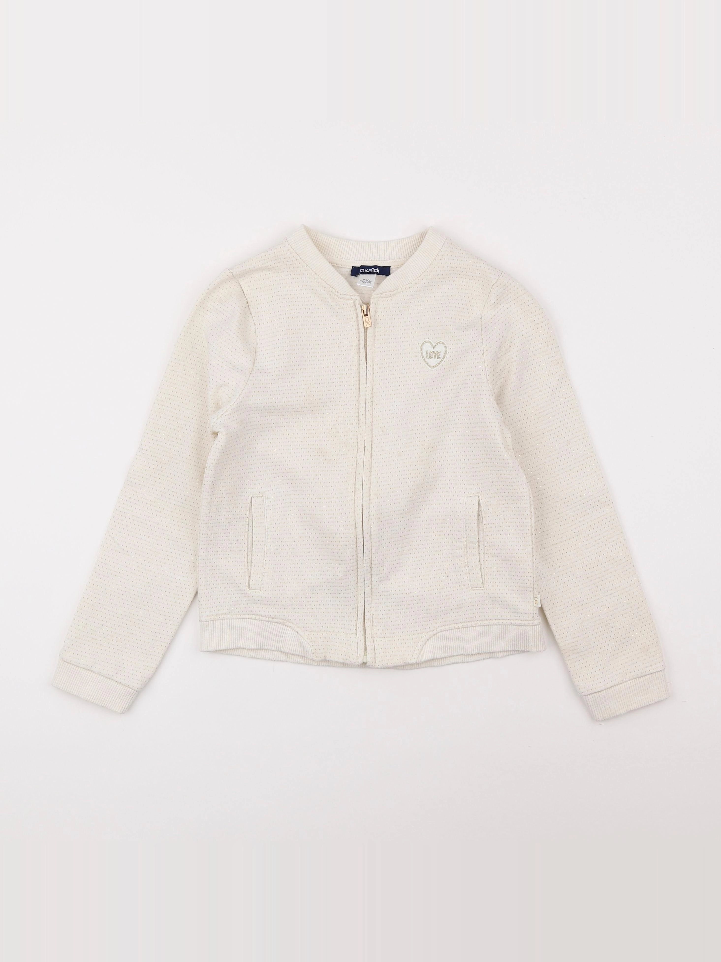 Okaidi - sweat blanc - 8 ans
