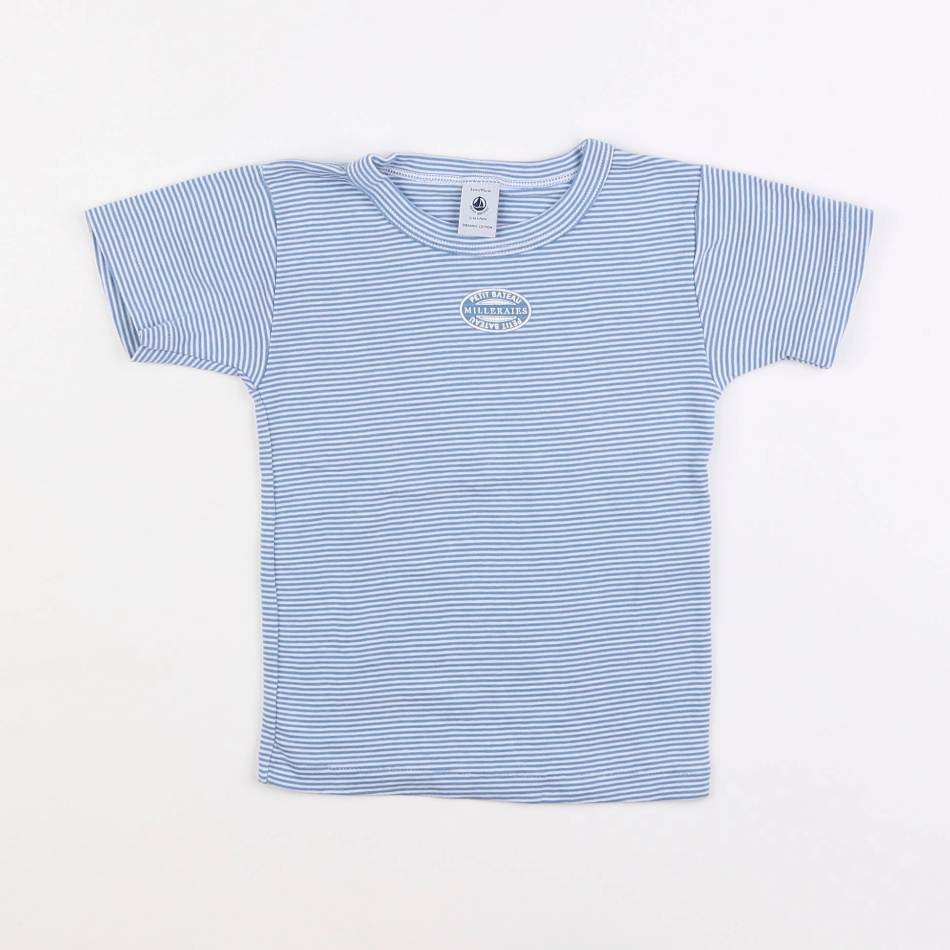 Petit Bateau - tee-shirt bleu - 3 ans