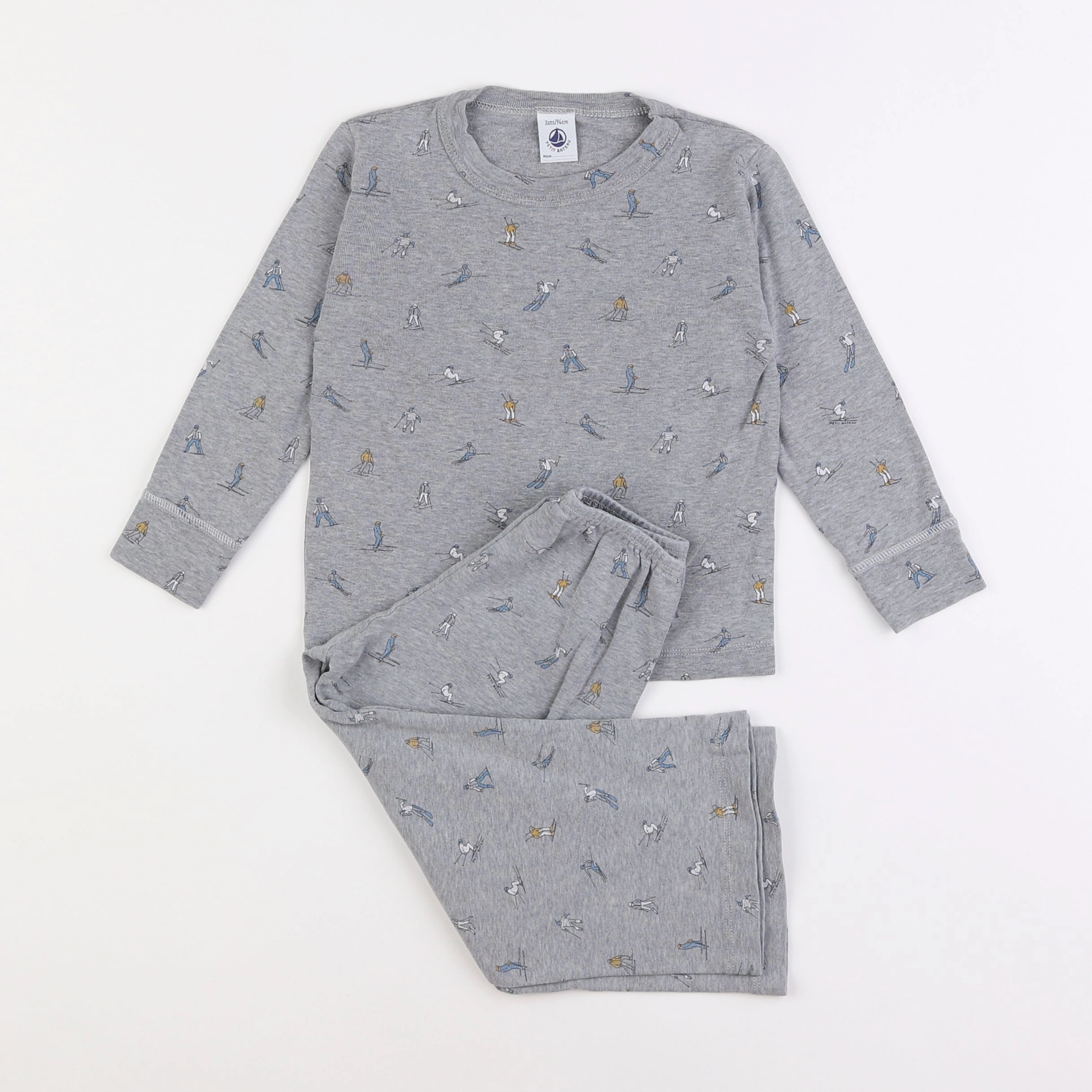 Petit Bateau - pyjama coton gris - 3 ans