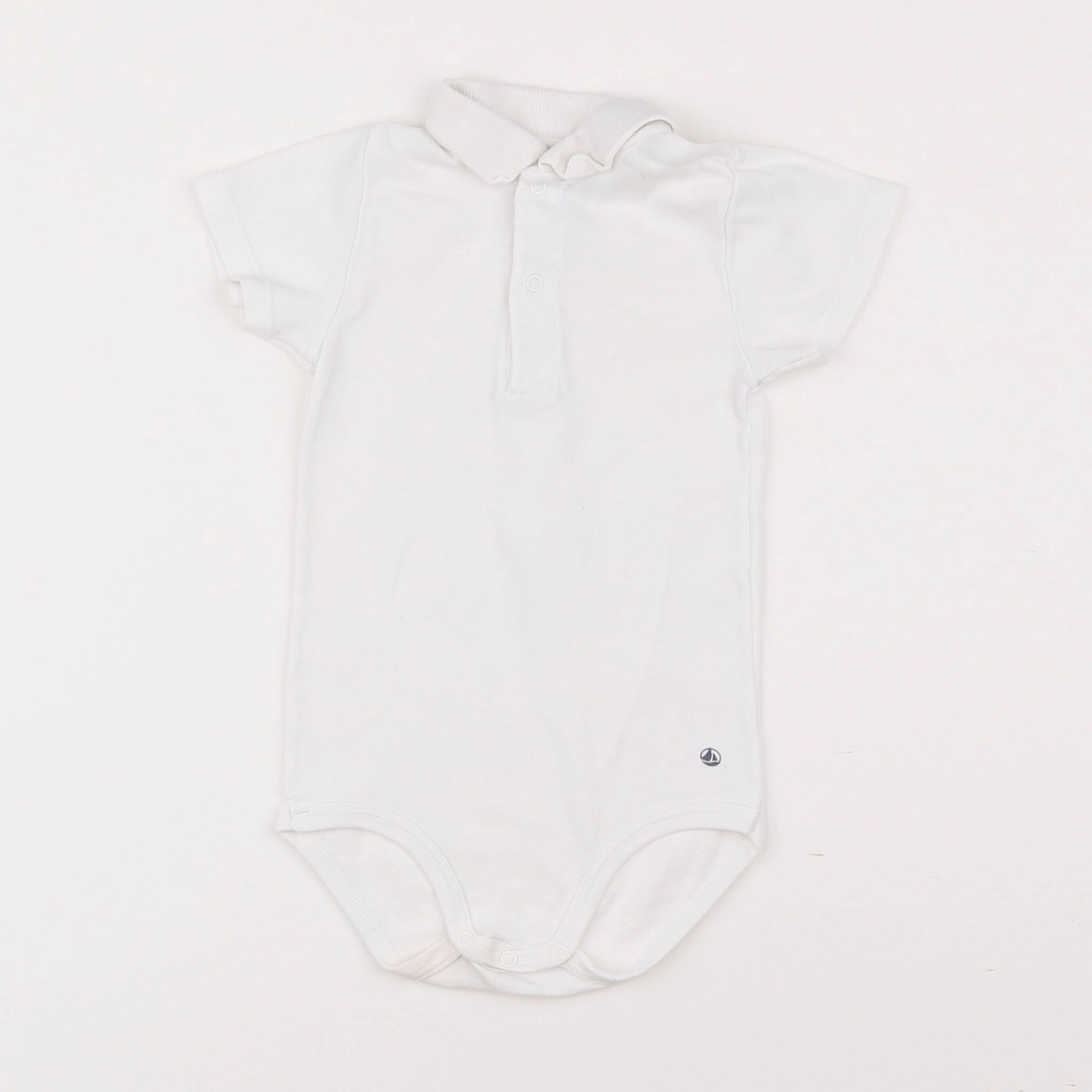 Petit Bateau - body à col blanc - 2 ans