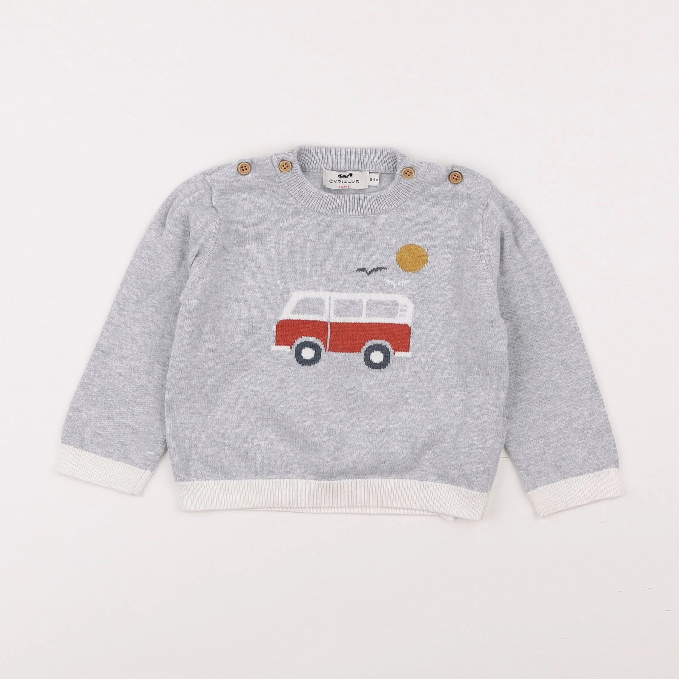 Cyrillus - pull gris - 2 ans