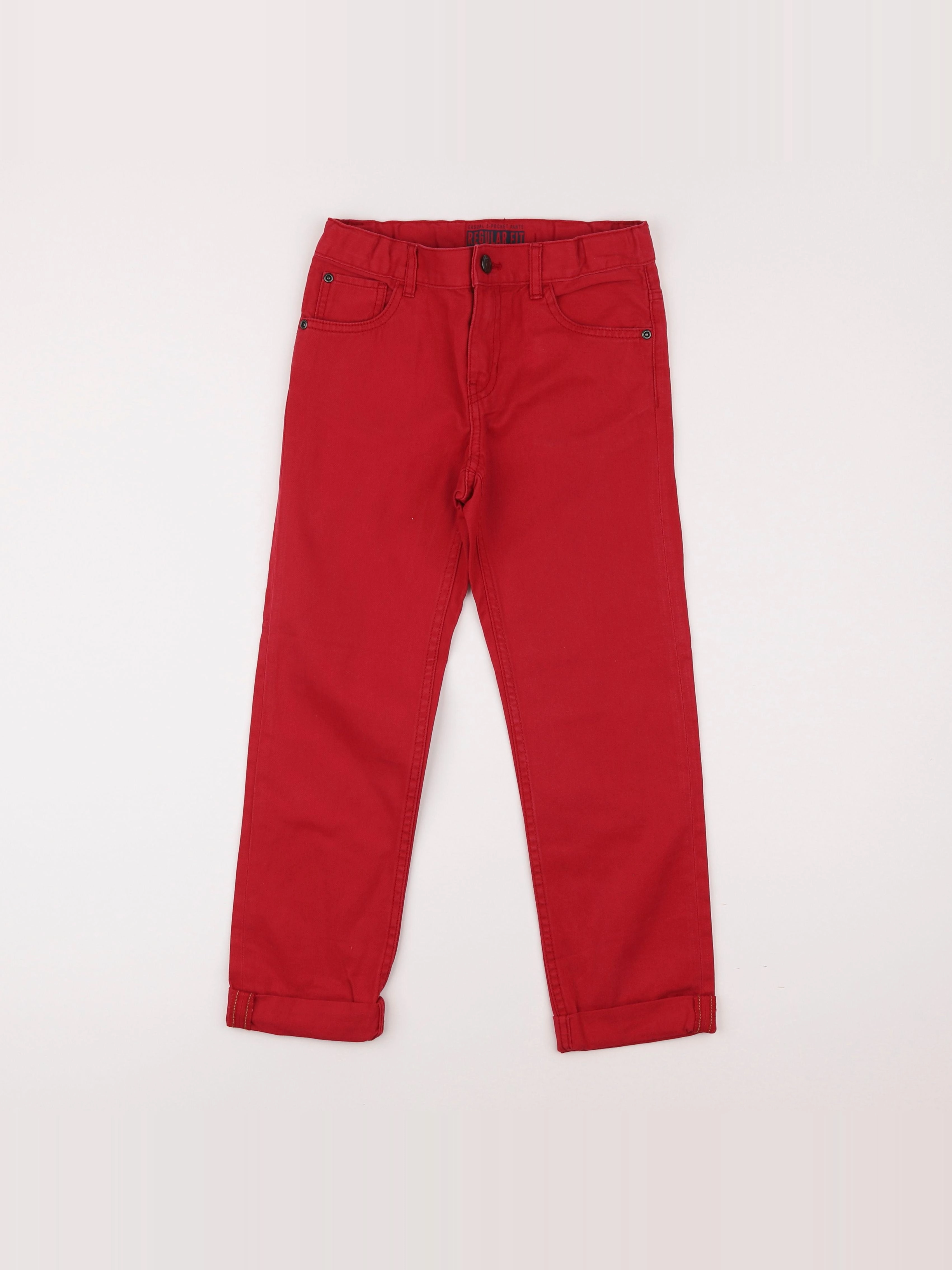 H&M - pantalon rouge - 8/9 ans