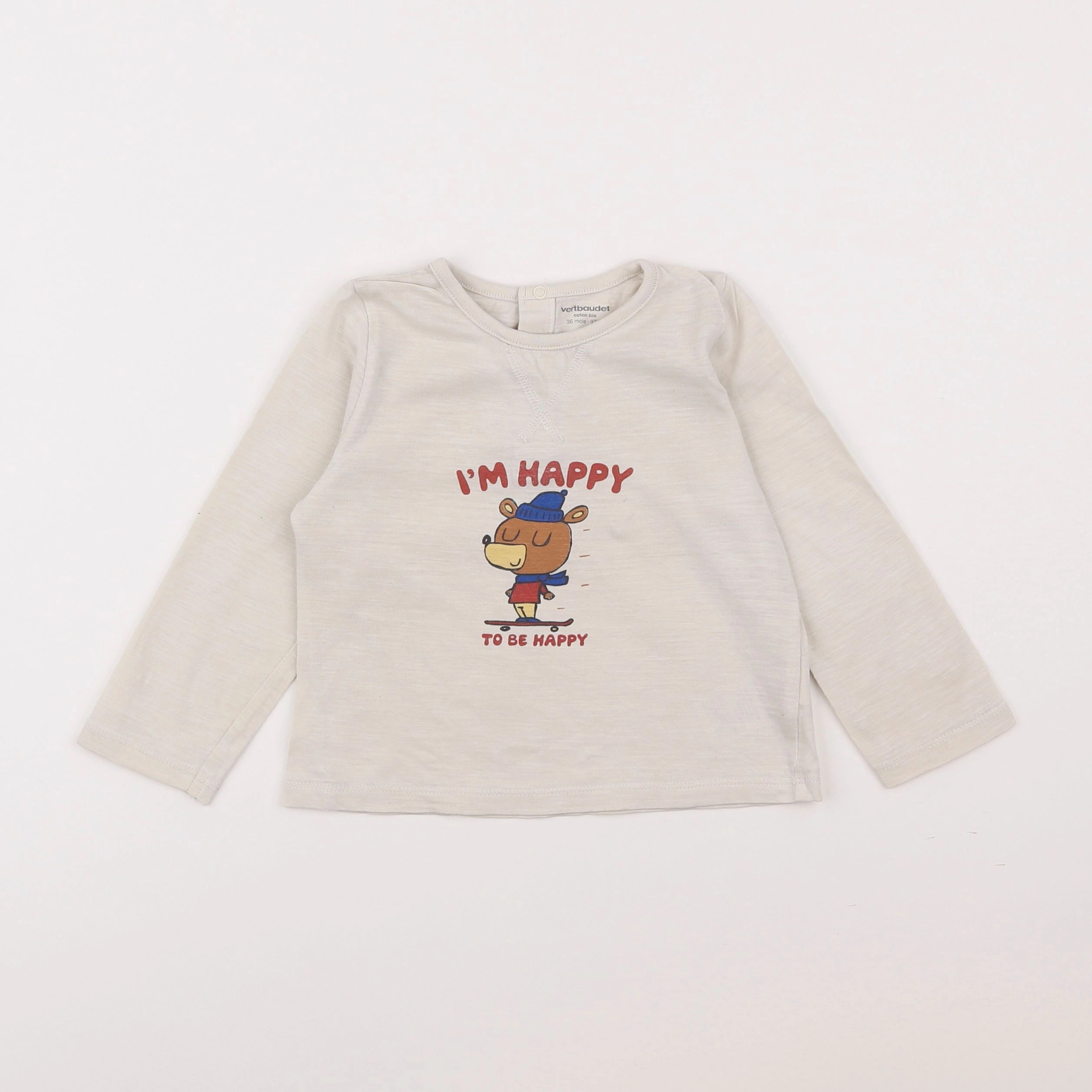 Vertbaudet - tee-shirt beige - 3 ans