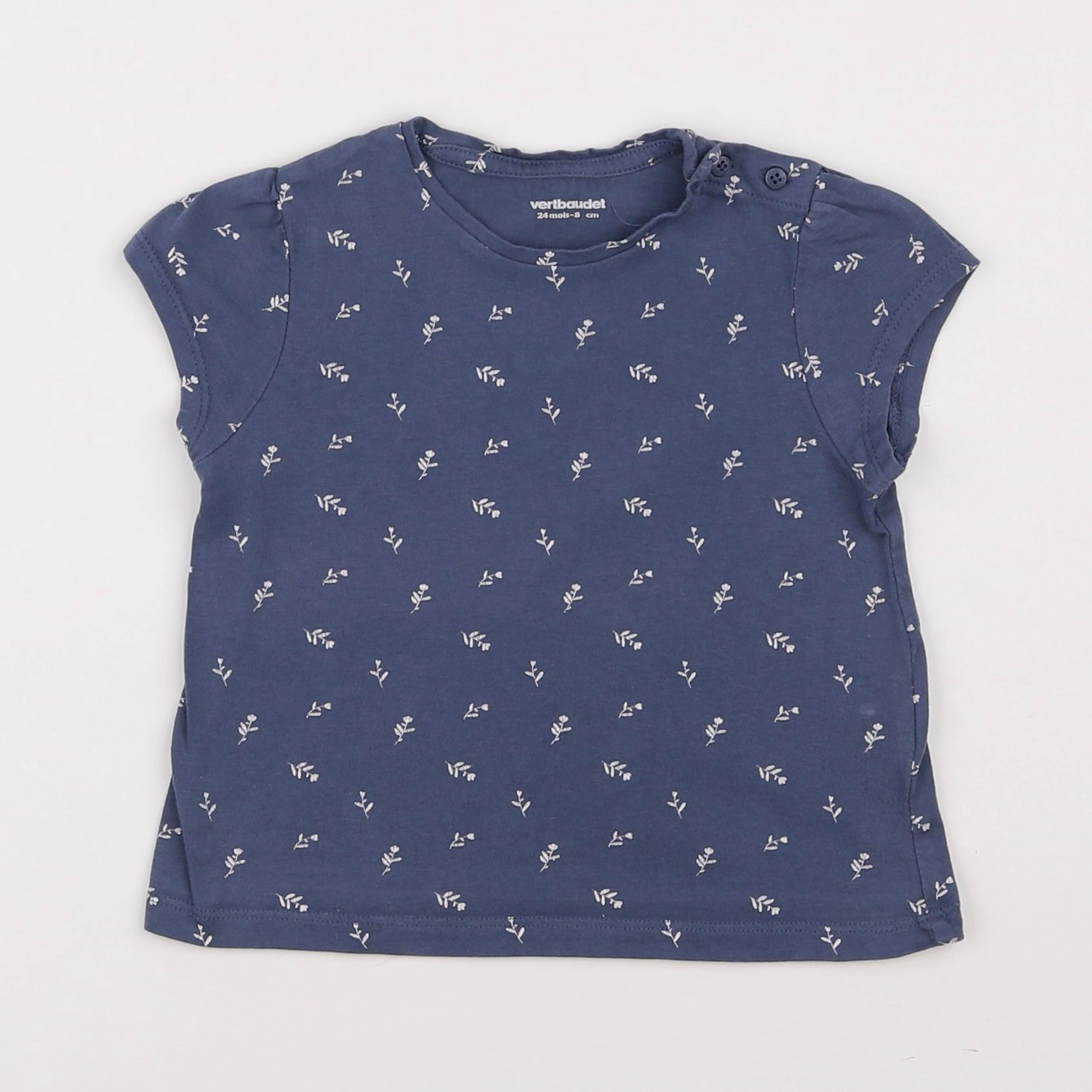 Vertbaudet - tee-shirt bleu - 2 ans