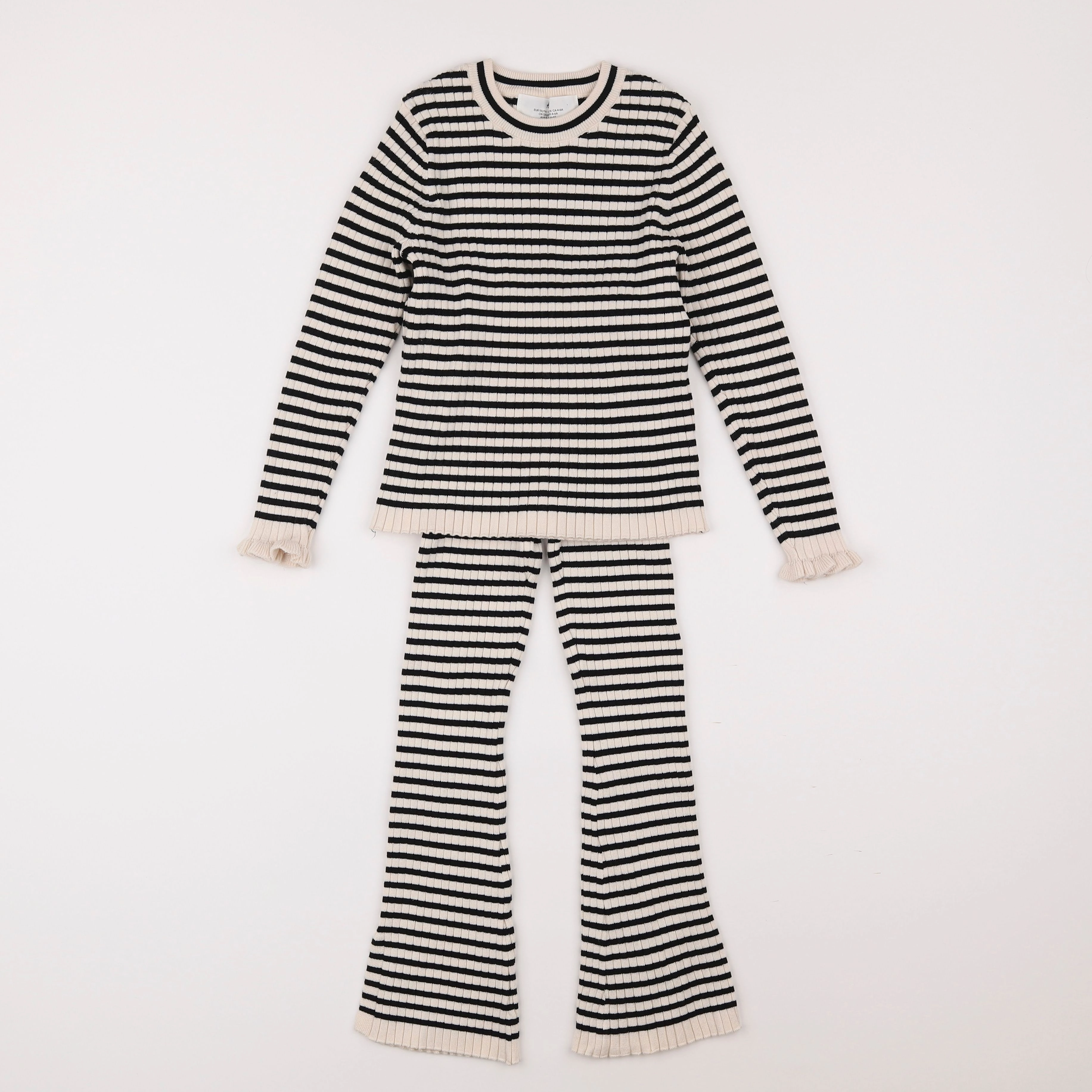 H&M - ensemble blanc, noir - 5/6 ans