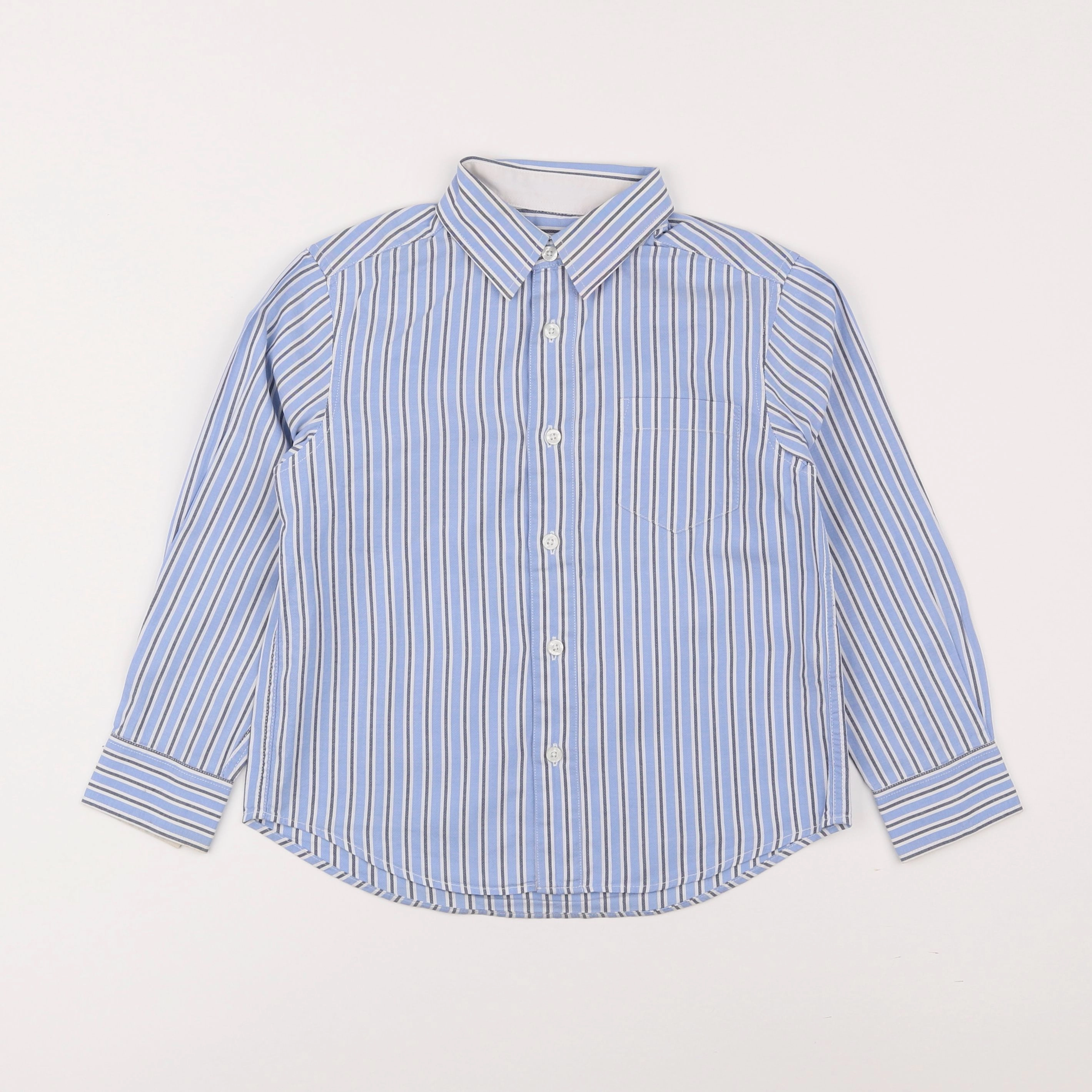 Cyrillus - chemise bleu, blanc - 6 ans