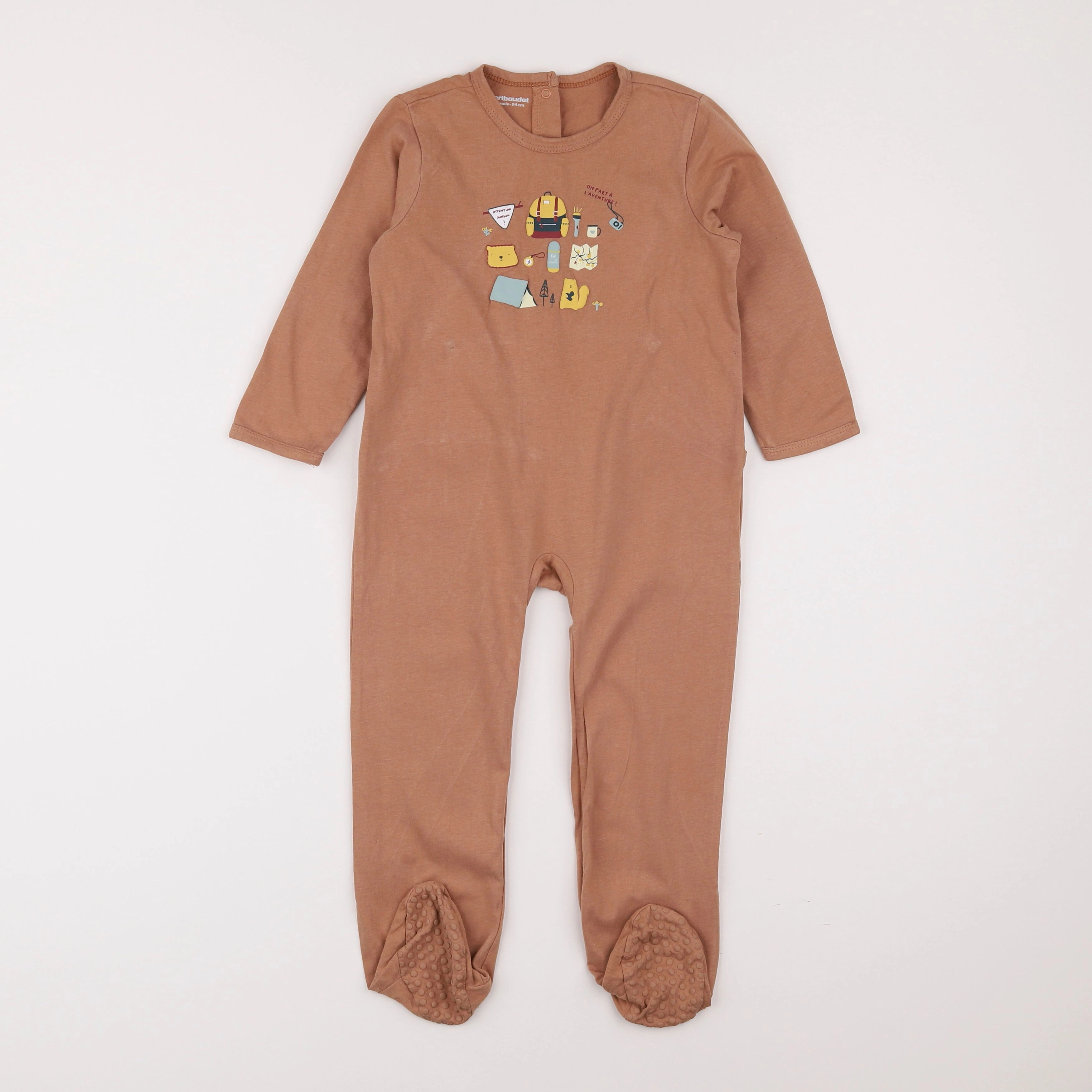 Vertbaudet - pyjama coton marron - 3 ans