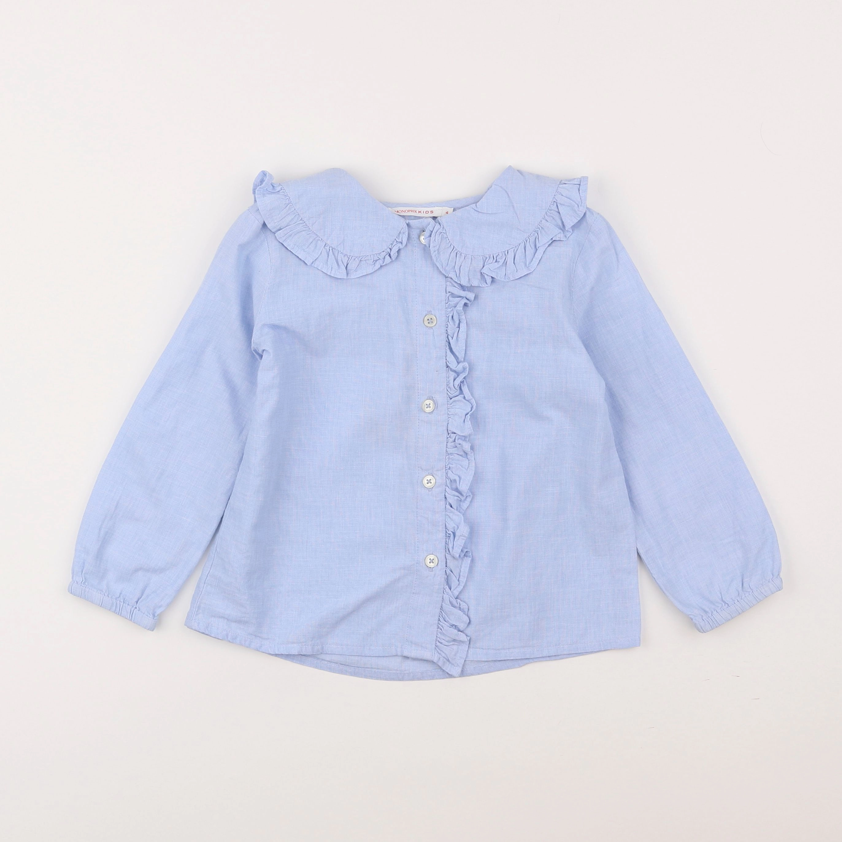 Monoprix - blouse bleu - 4 ans