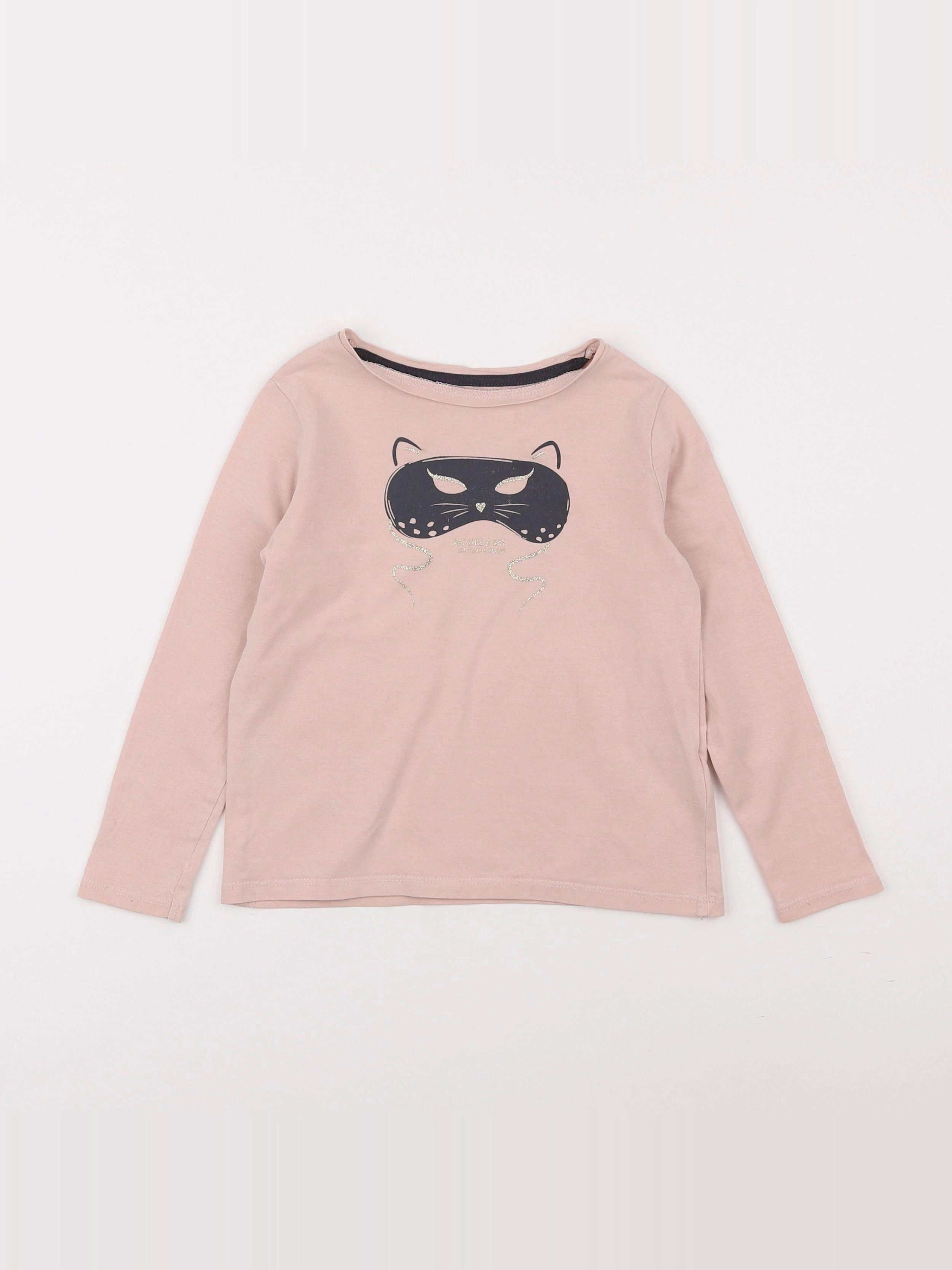 Vertbaudet - tee-shirt rose - 4 ans