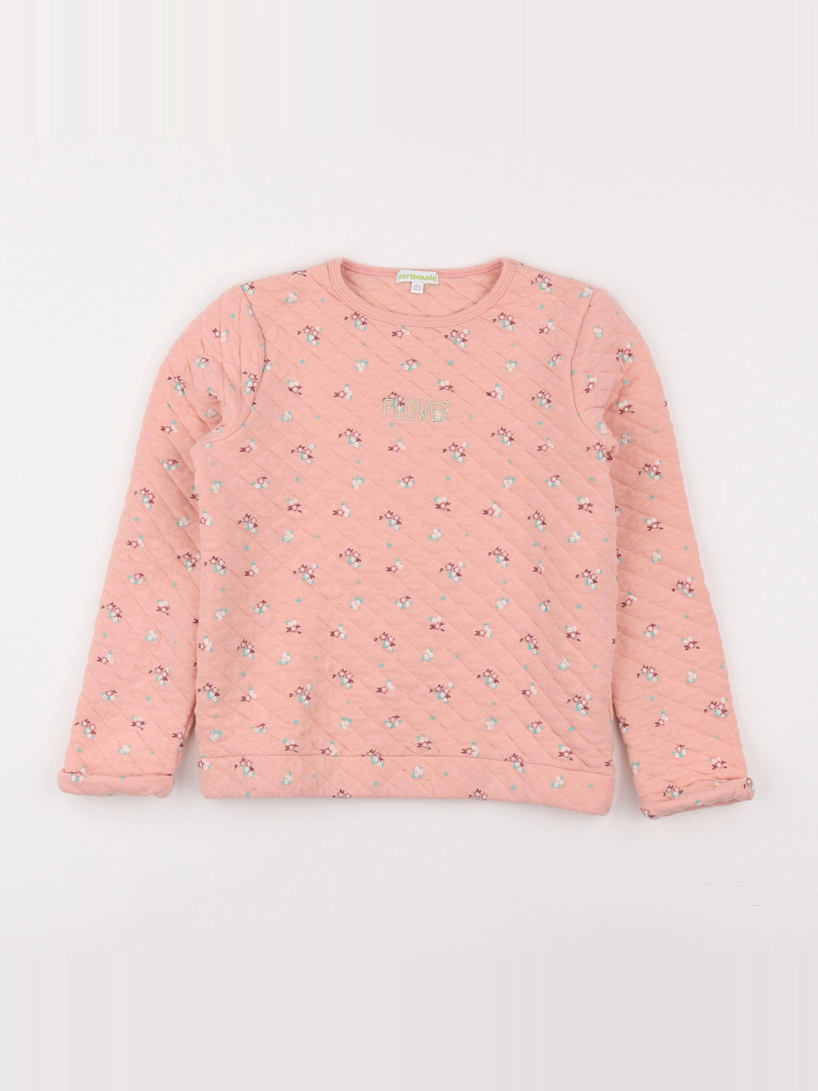 Vertbaudet - sweat rose - 10 ans