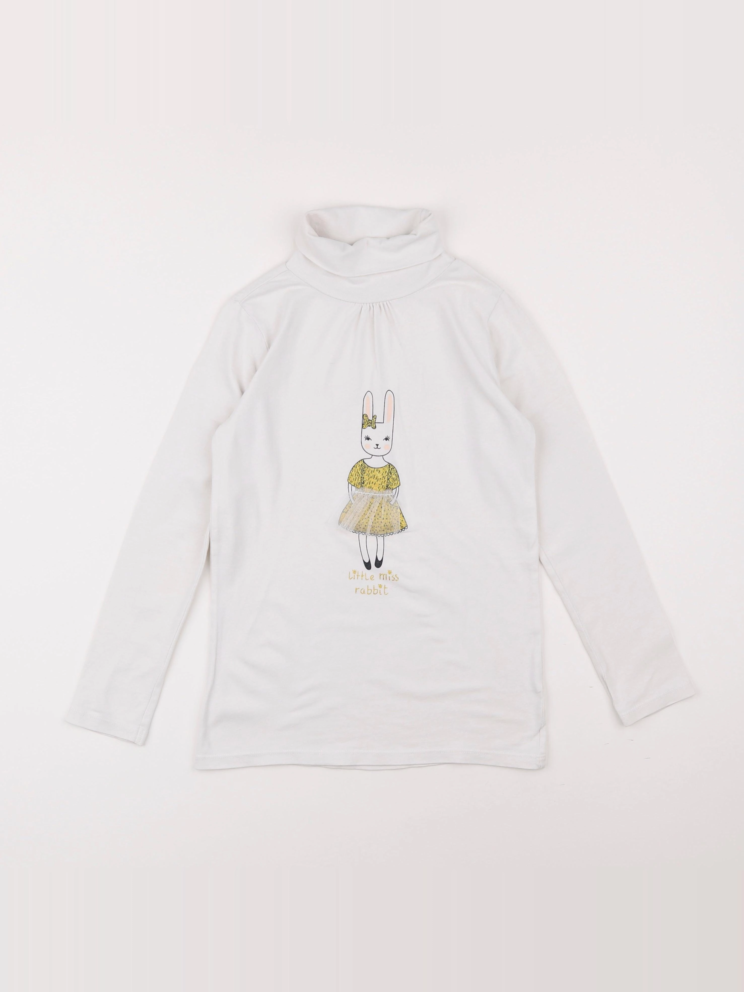 Vertbaudet - sous-pull blanc - 8 ans