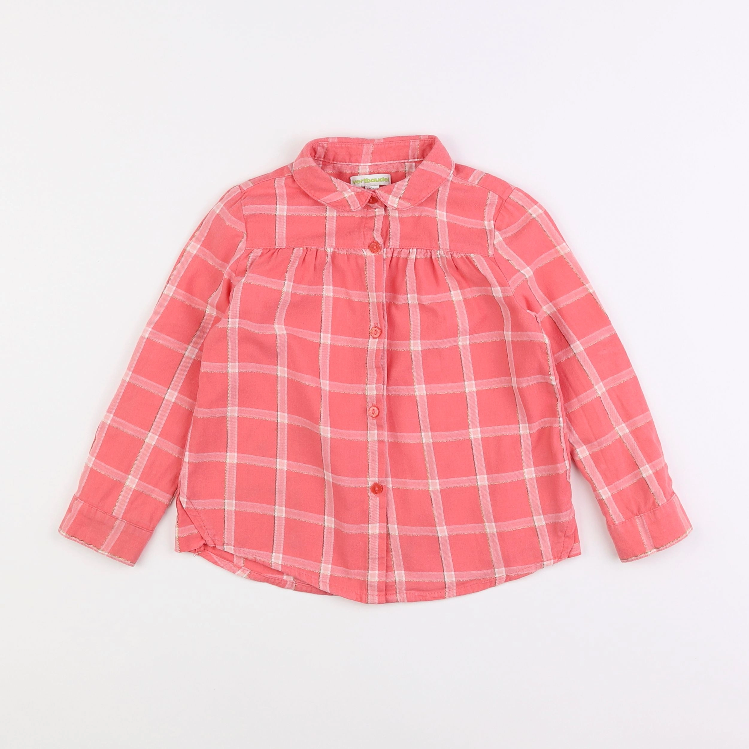 Vertbaudet - chemise rose, or - 4 ans