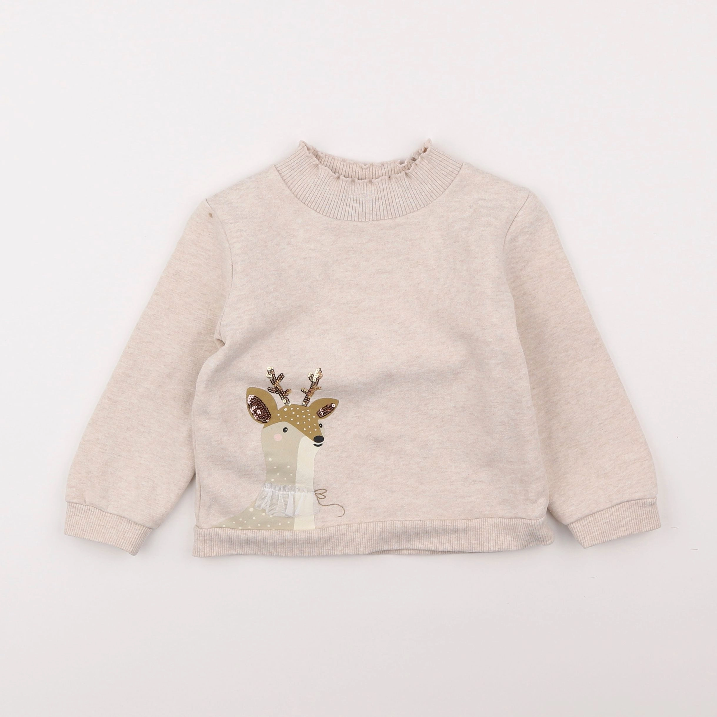 Vertbaudet - sweat beige - 3 ans