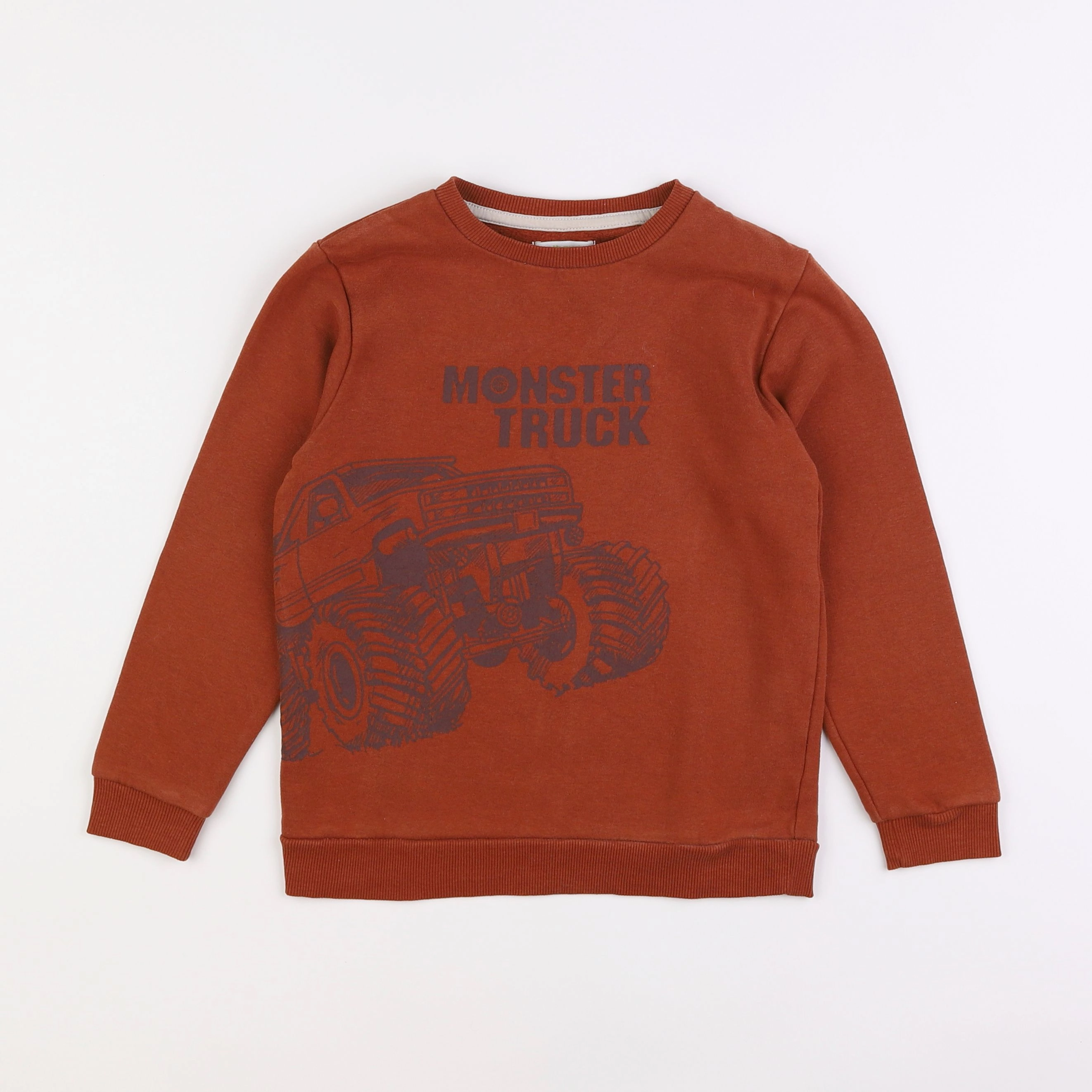 Vertbaudet - sweat marron - 8 ans