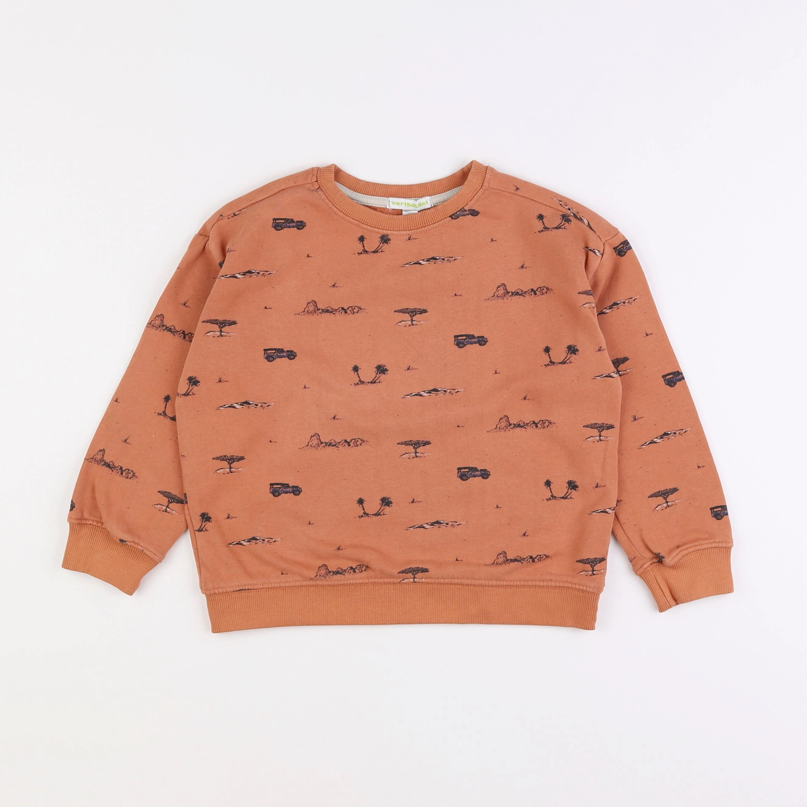 Vertbaudet - sweat marron - 6 ans