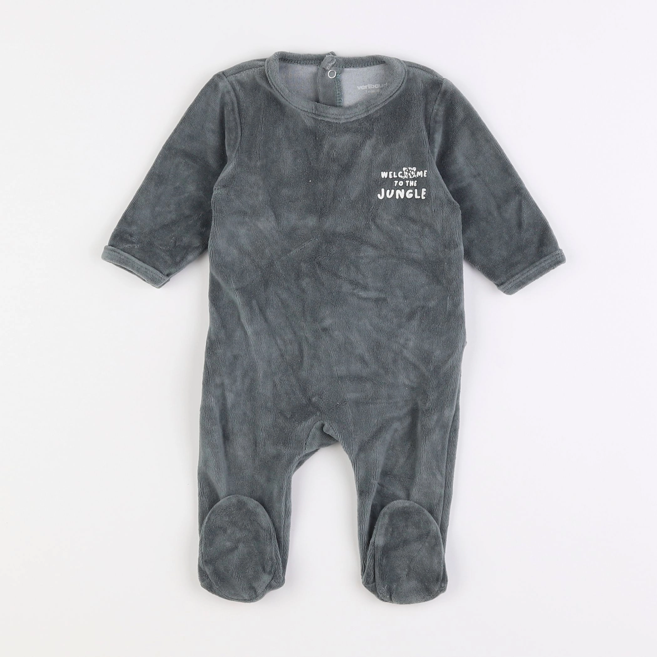 Vertbaudet - pyjama velours vert - 3 mois