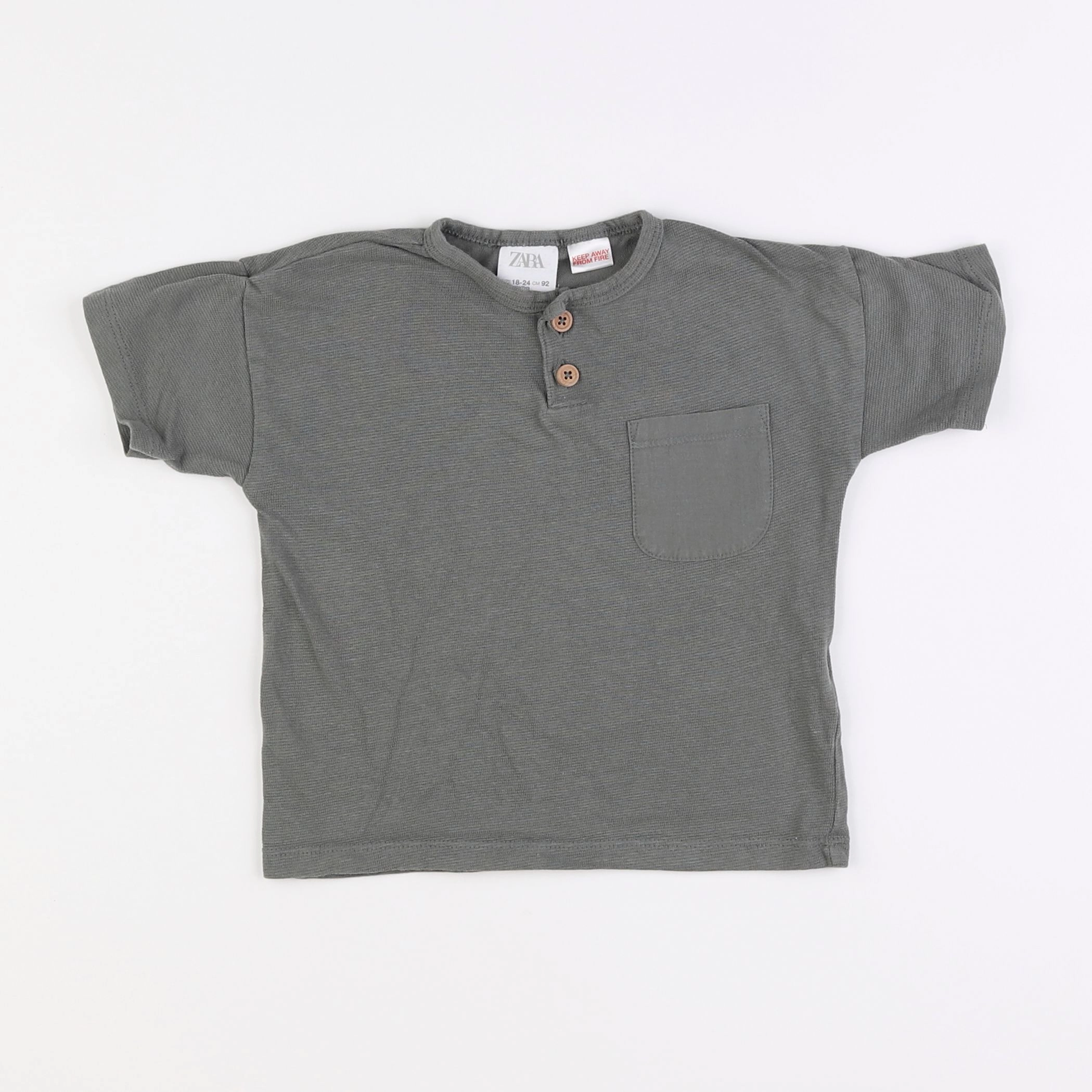 Zara - tee-shirt vert - 18 mois à 2 ans