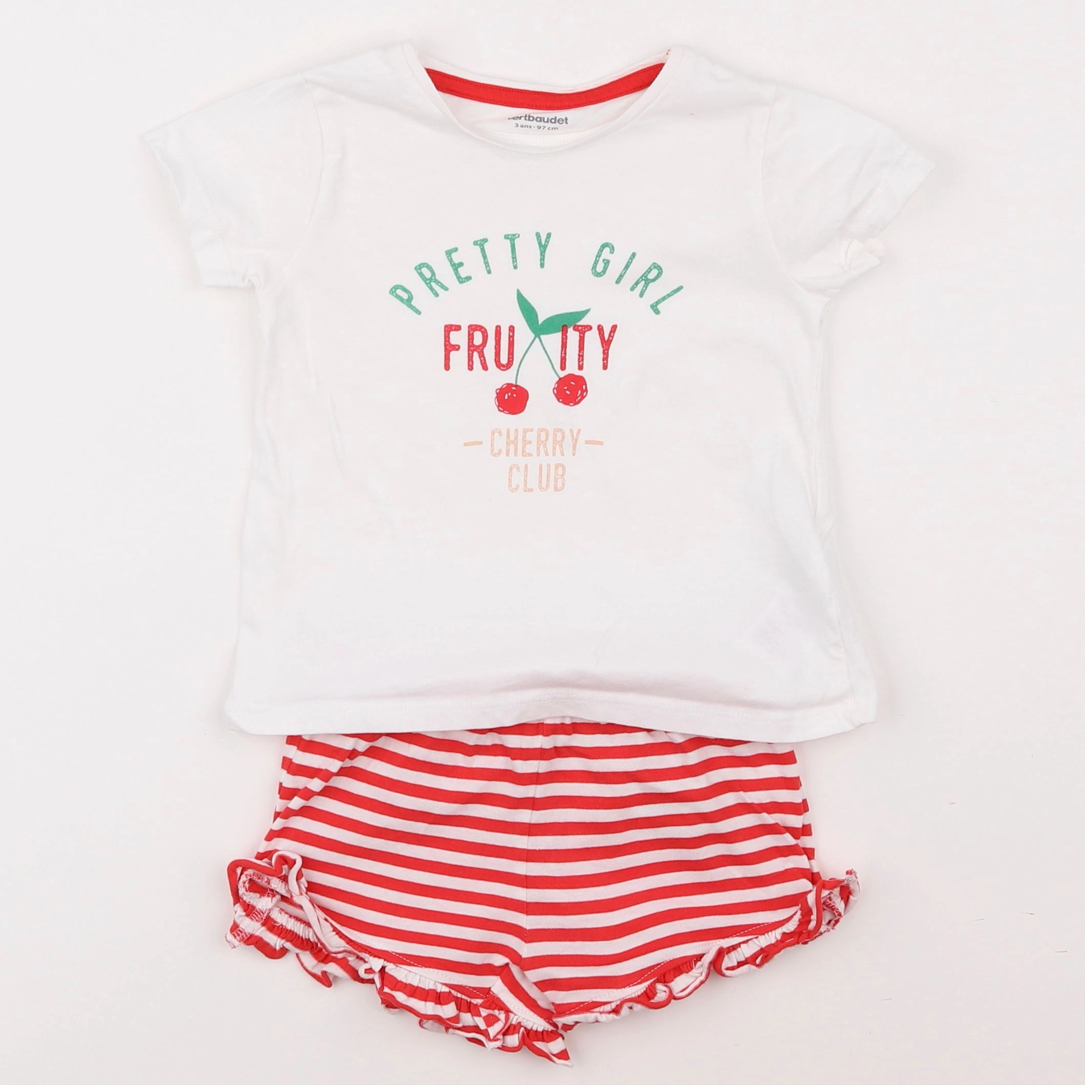 Vertbaudet - pyjama coton rouge - 3 ans