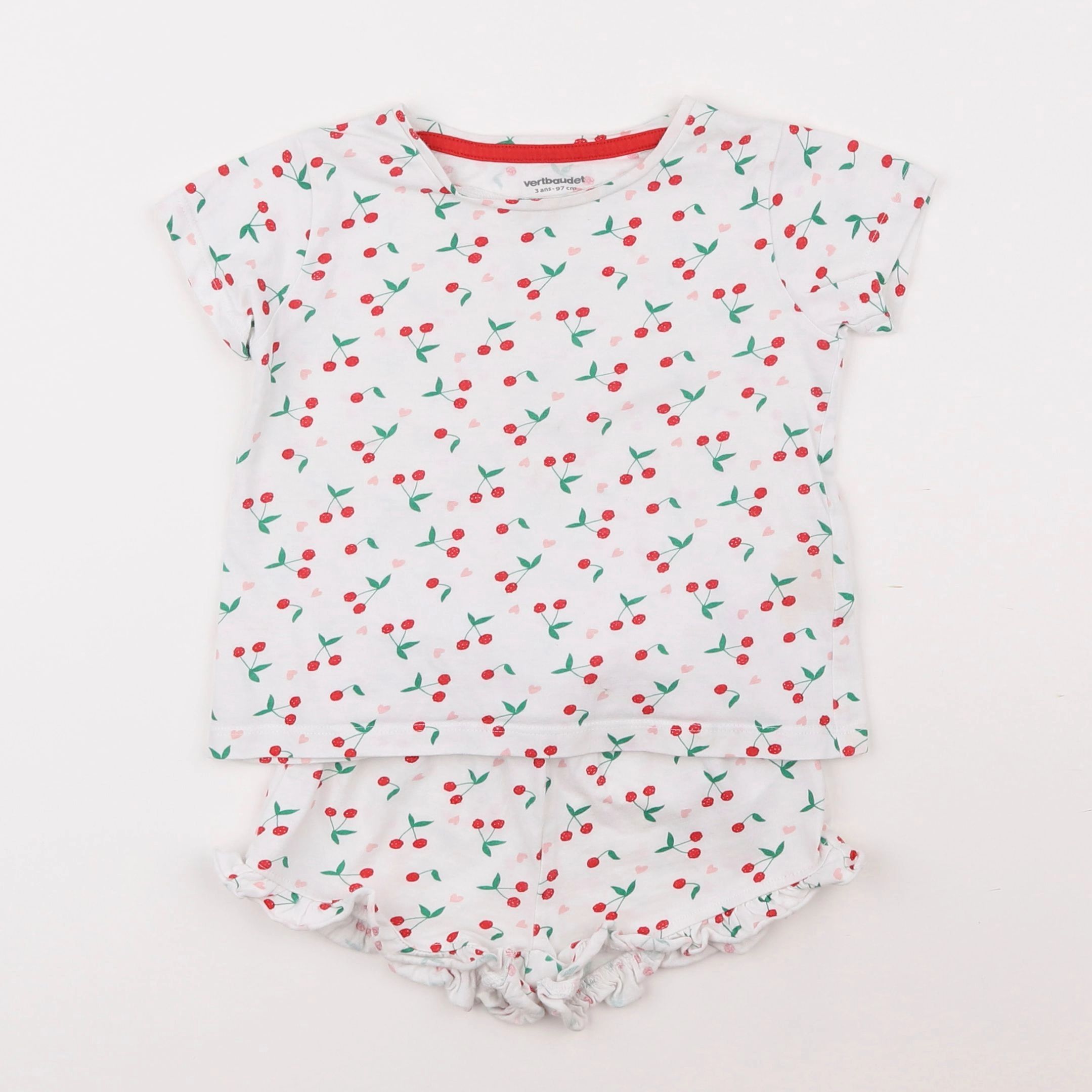 Vertbaudet - pyjama coton rouge - 3 ans