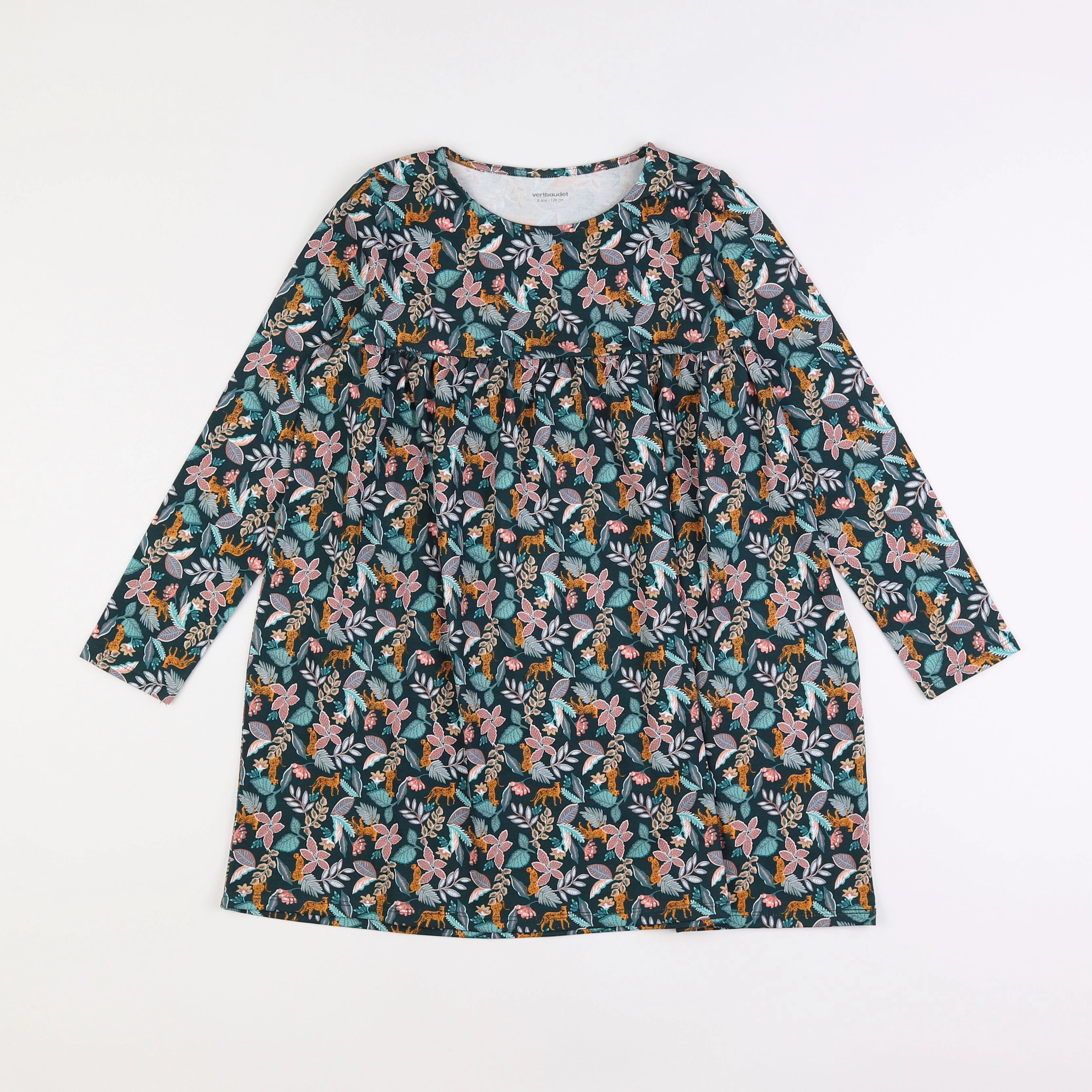 Vertbaudet - robe vert - 8 ans