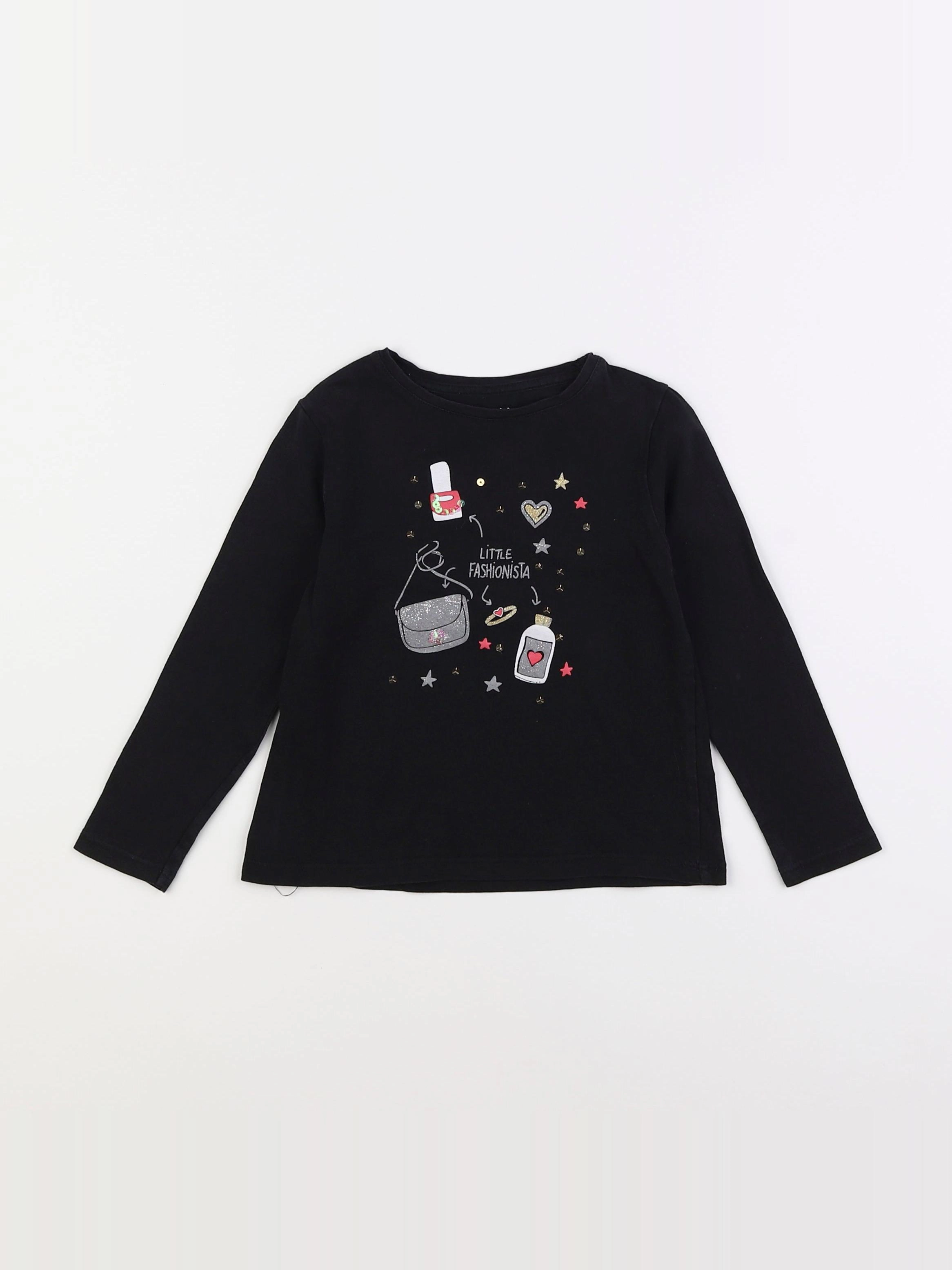 Vertbaudet - tee-shirt noir - 4 ans