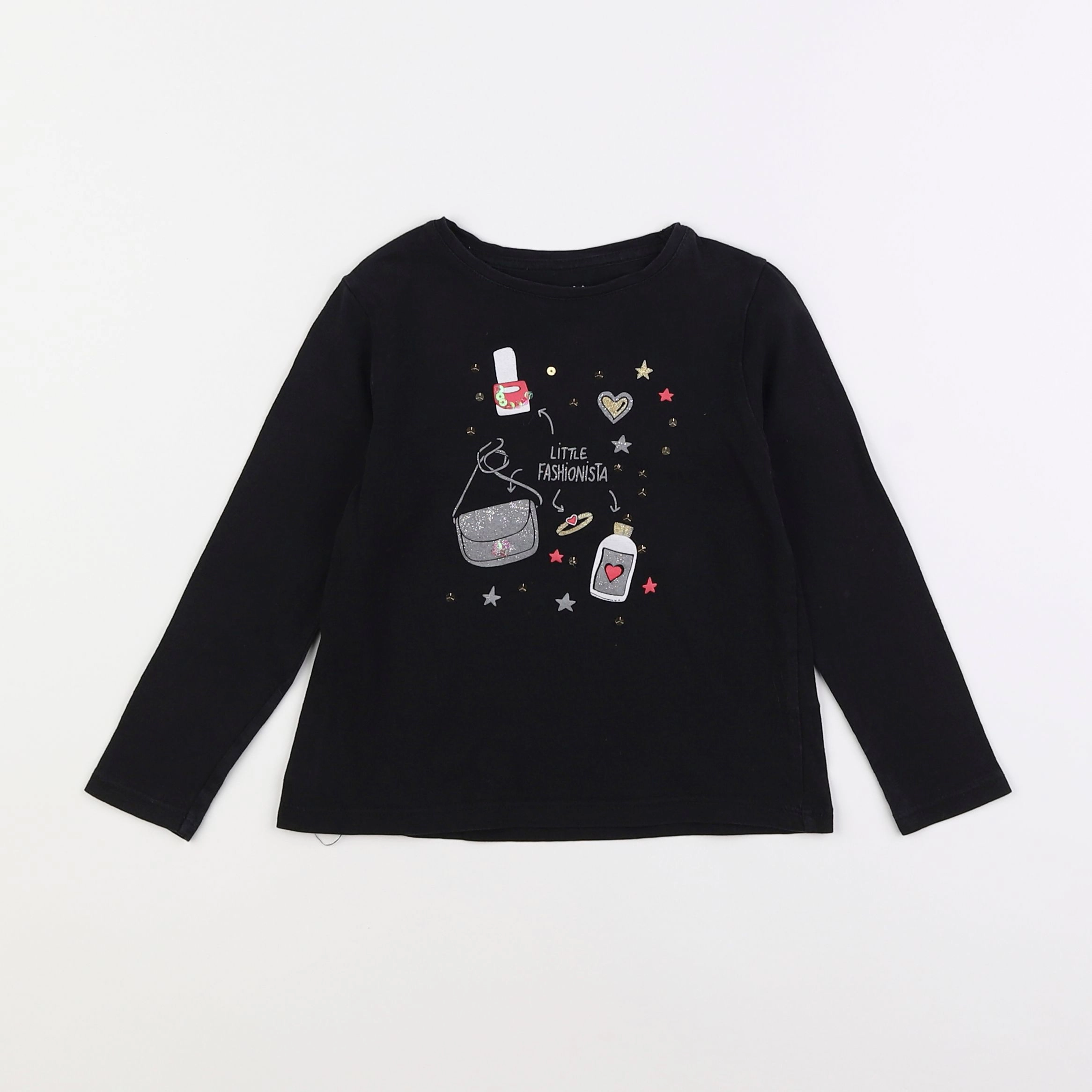 Vertbaudet - tee-shirt noir - 4 ans