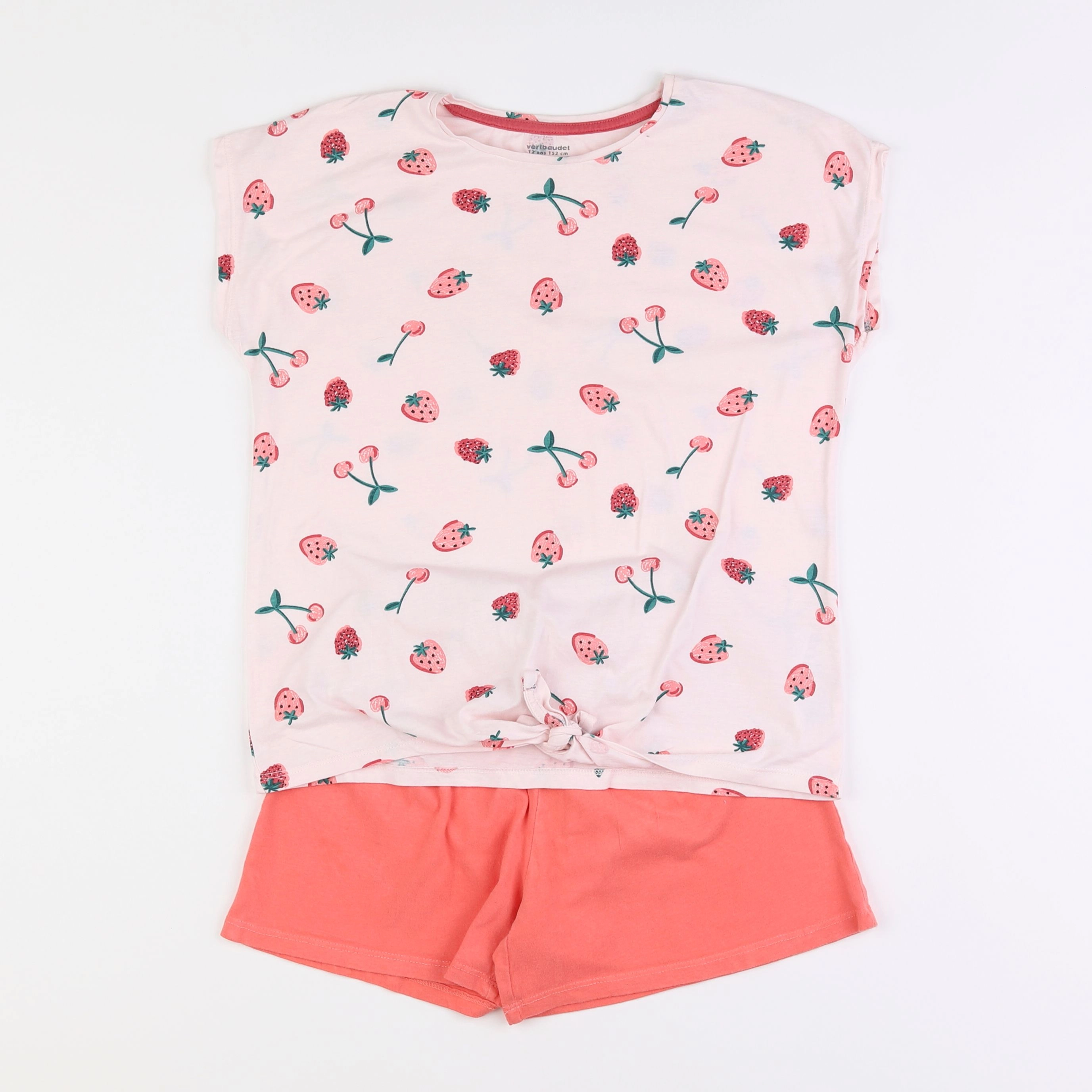 Vertbaudet - pyjama coton rouge - 12 ans