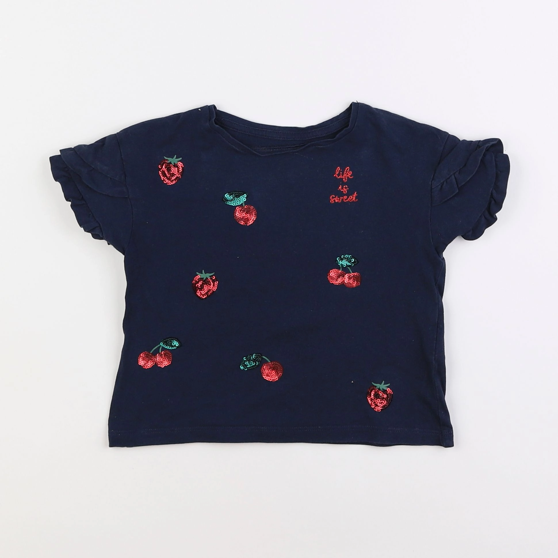 Vertbaudet - tee-shirt bleu - 2 ans