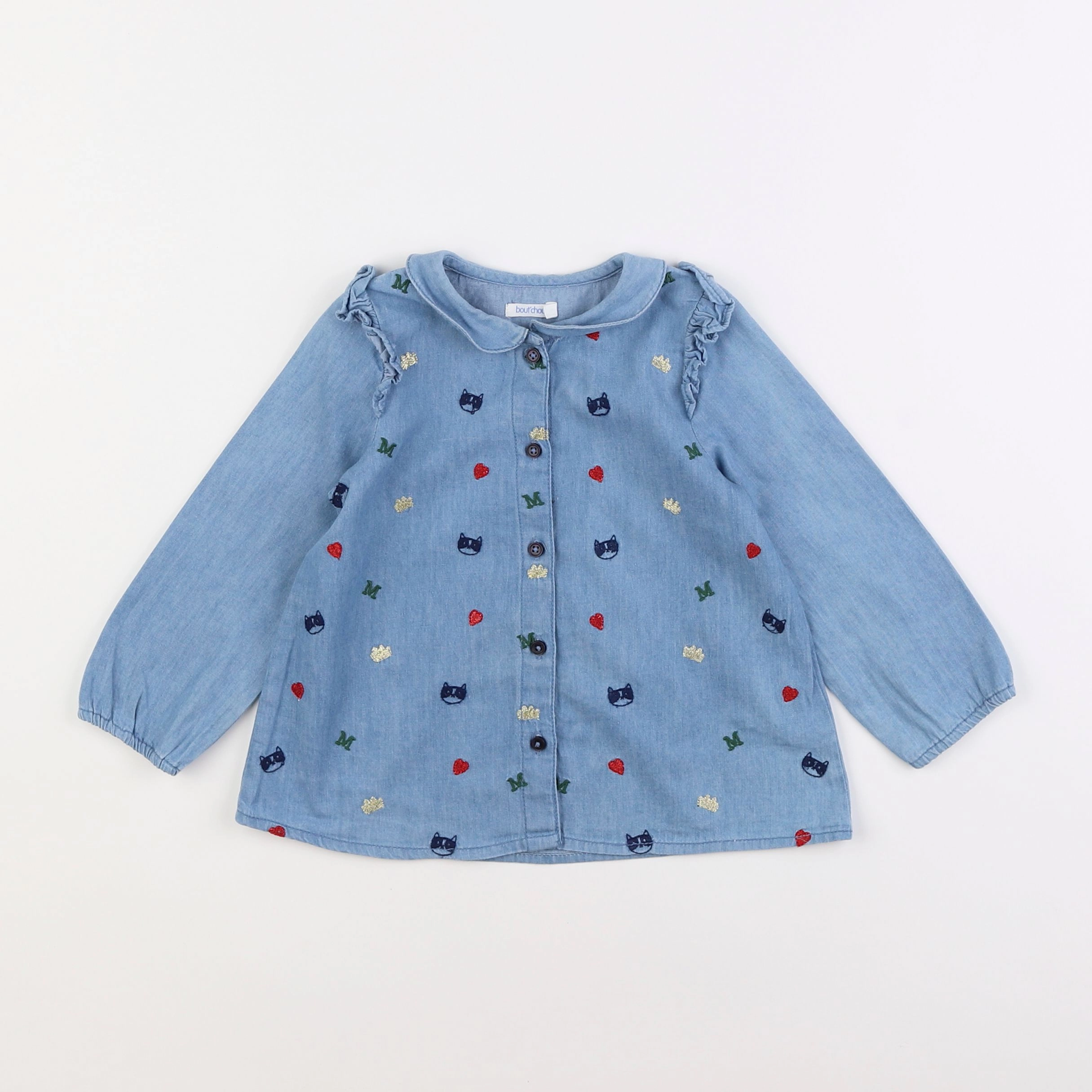 Boutchou - blouse bleu - 2 ans