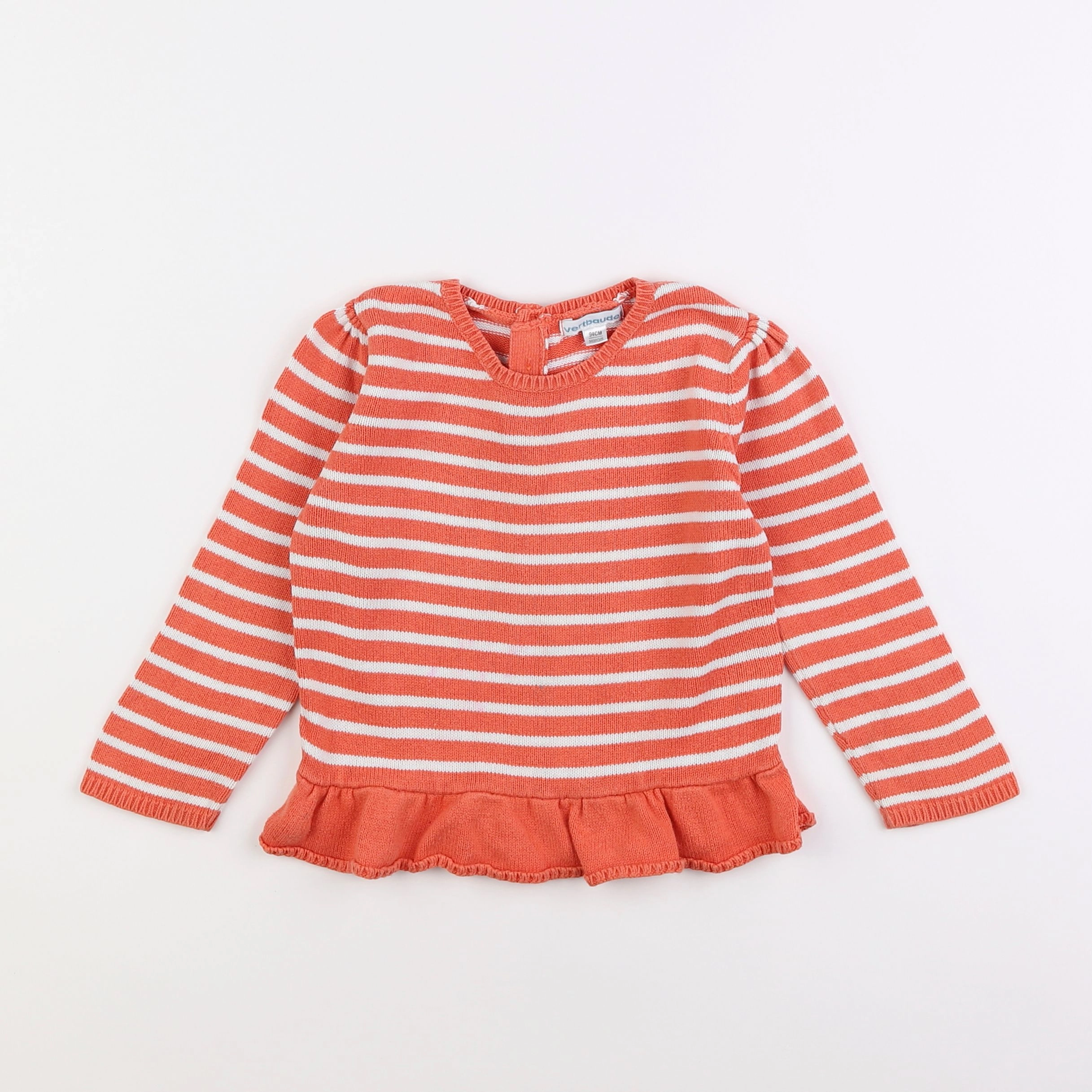 Vertbaudet - pull orange - 3 ans