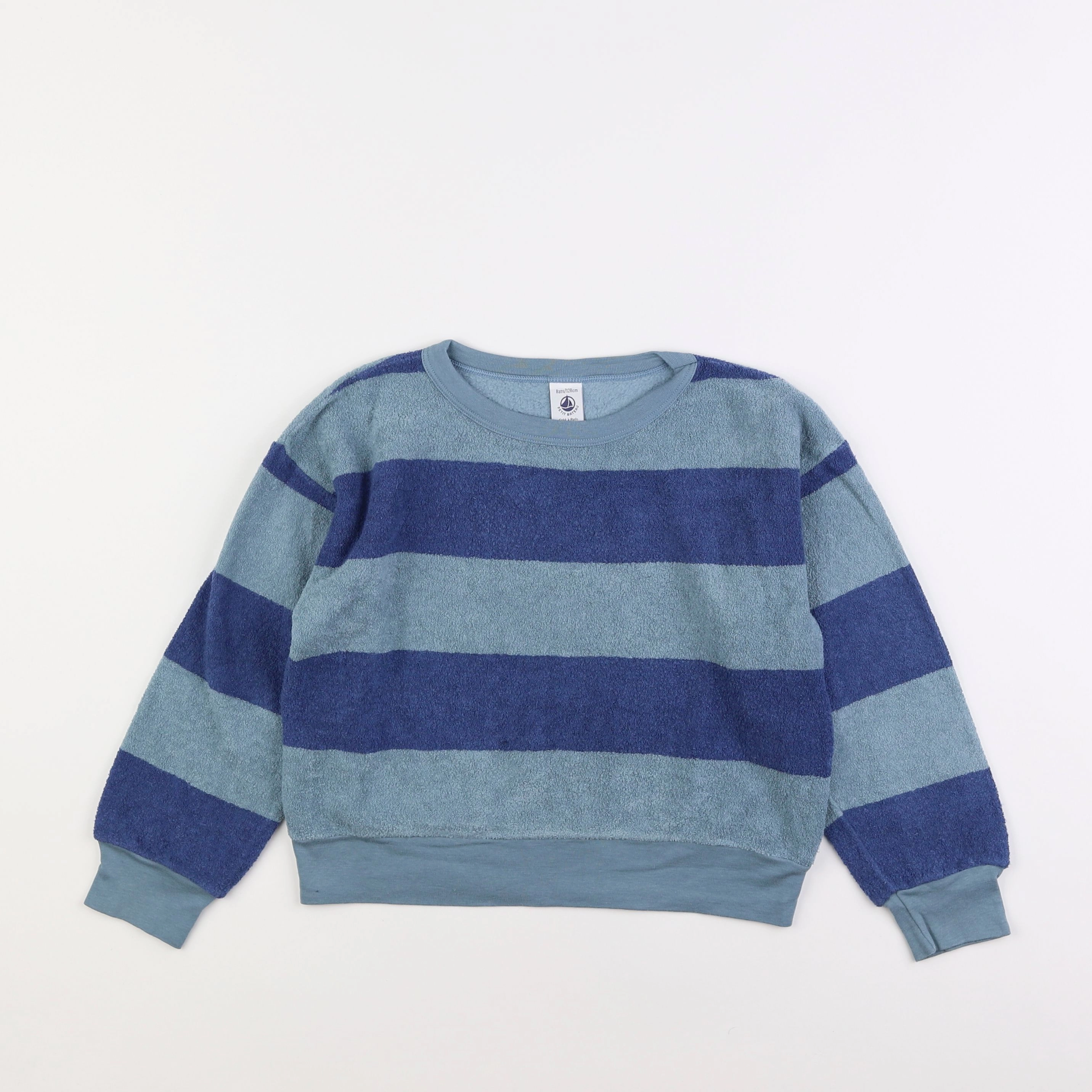 Petit Bateau - sweat bleu - 8 ans