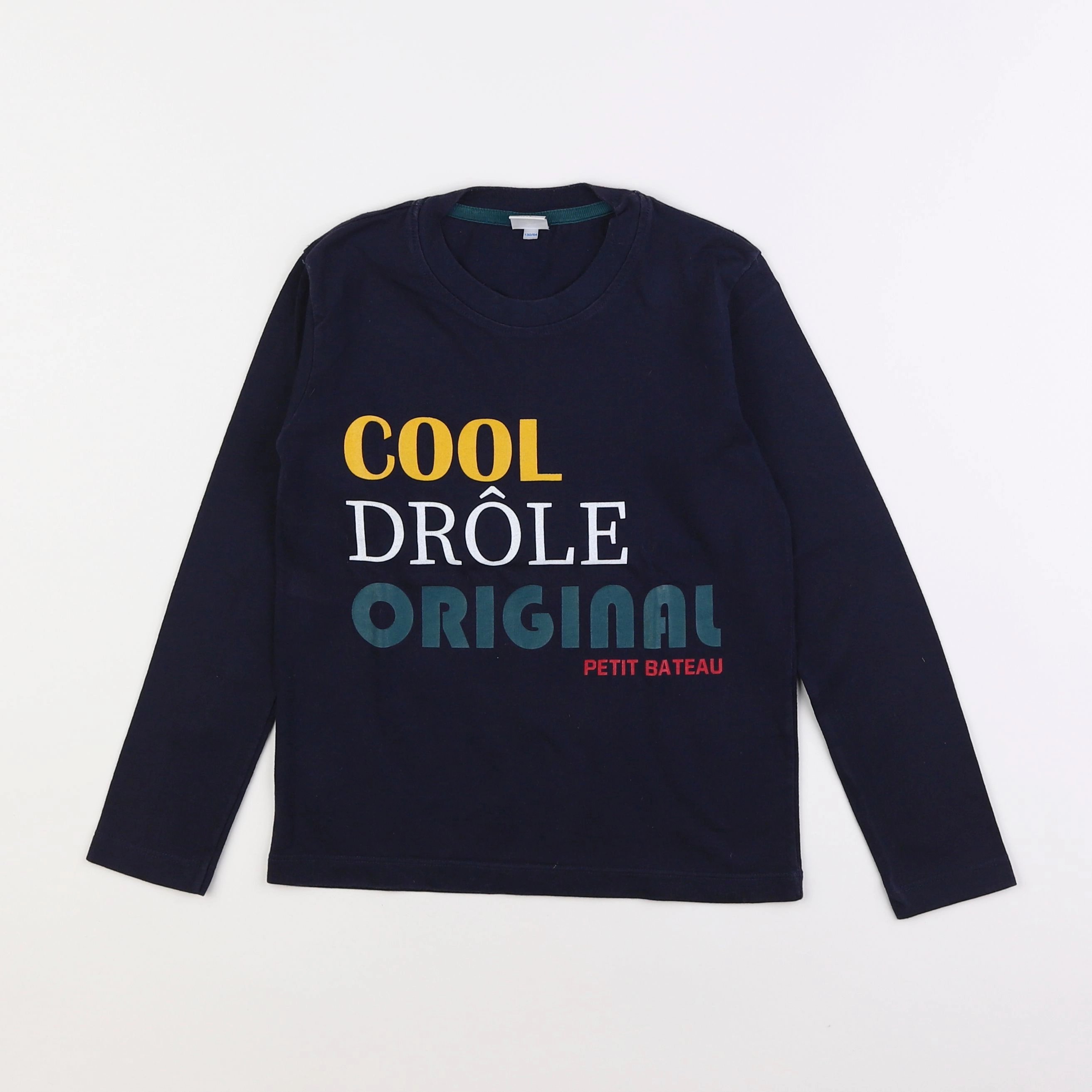 Petit Bateau - tee-shirt bleu - 8 ans