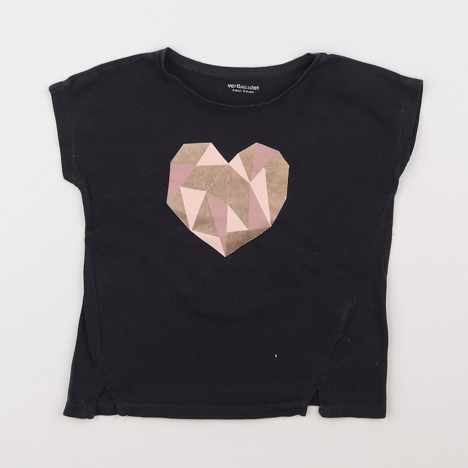 Vertbaudet - tee-shirt noir - 3 ans