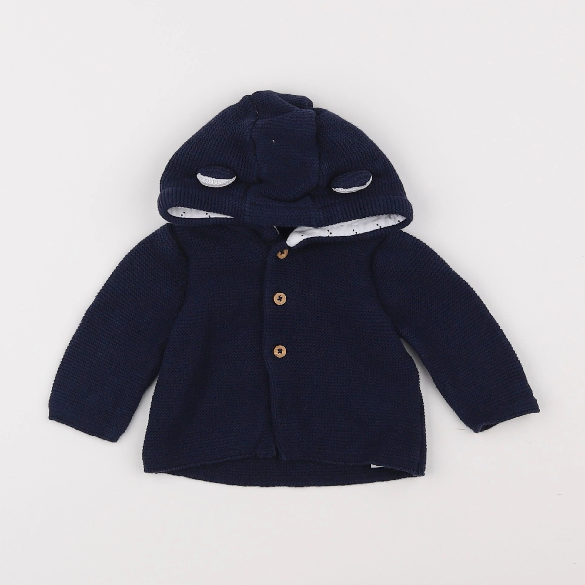 Vertbaudet - gilet bleu - 3 mois