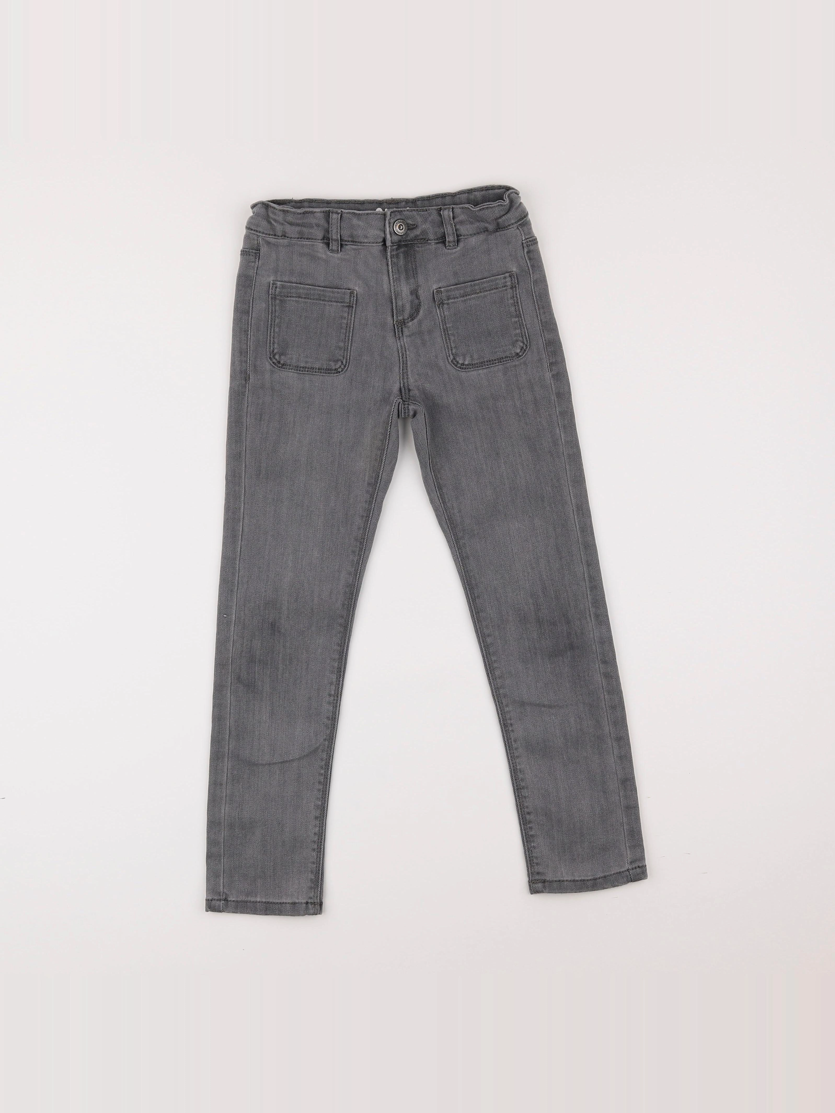 Vertbaudet - jean gris - 7 ans