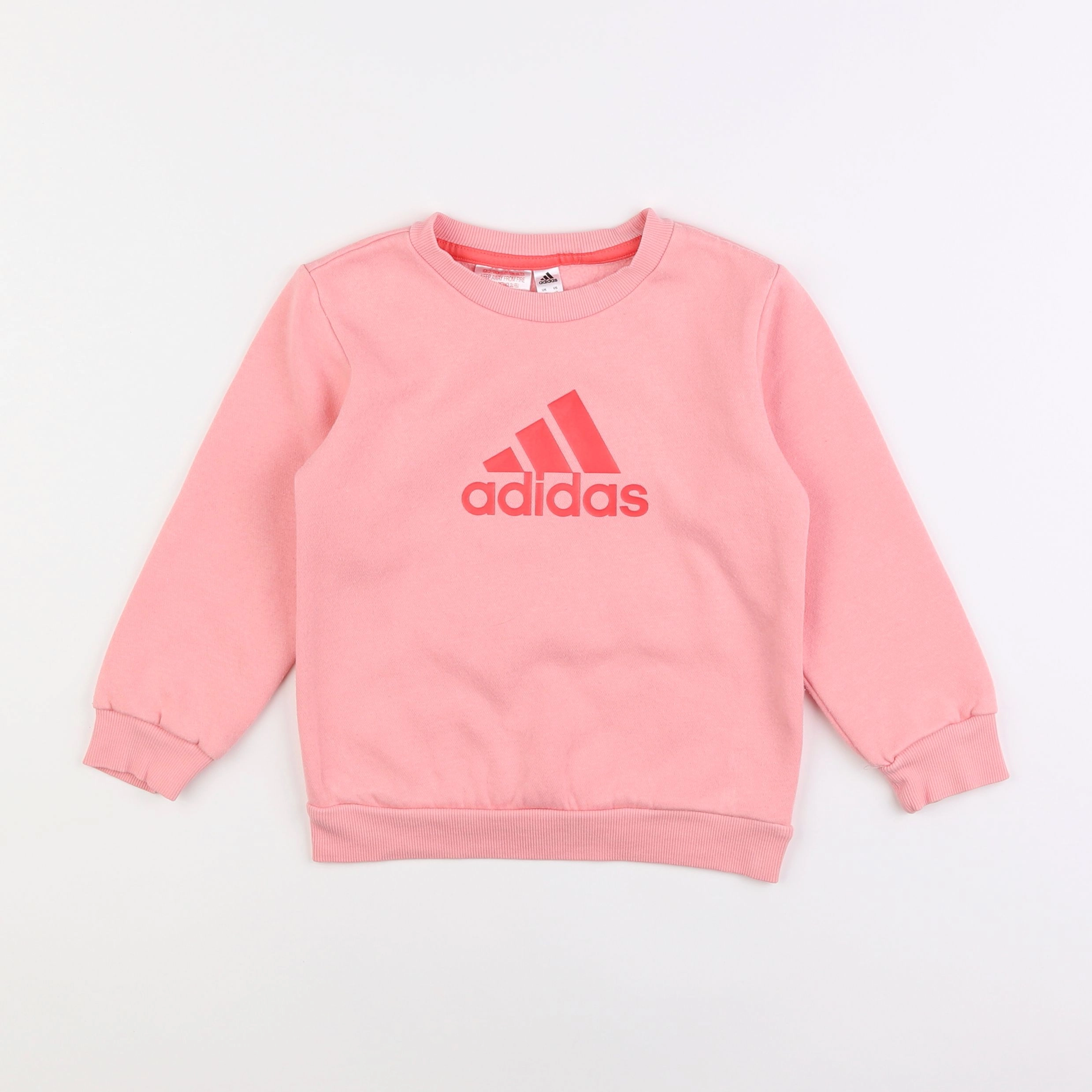 Adidas - sweat rose - 3/4 ans