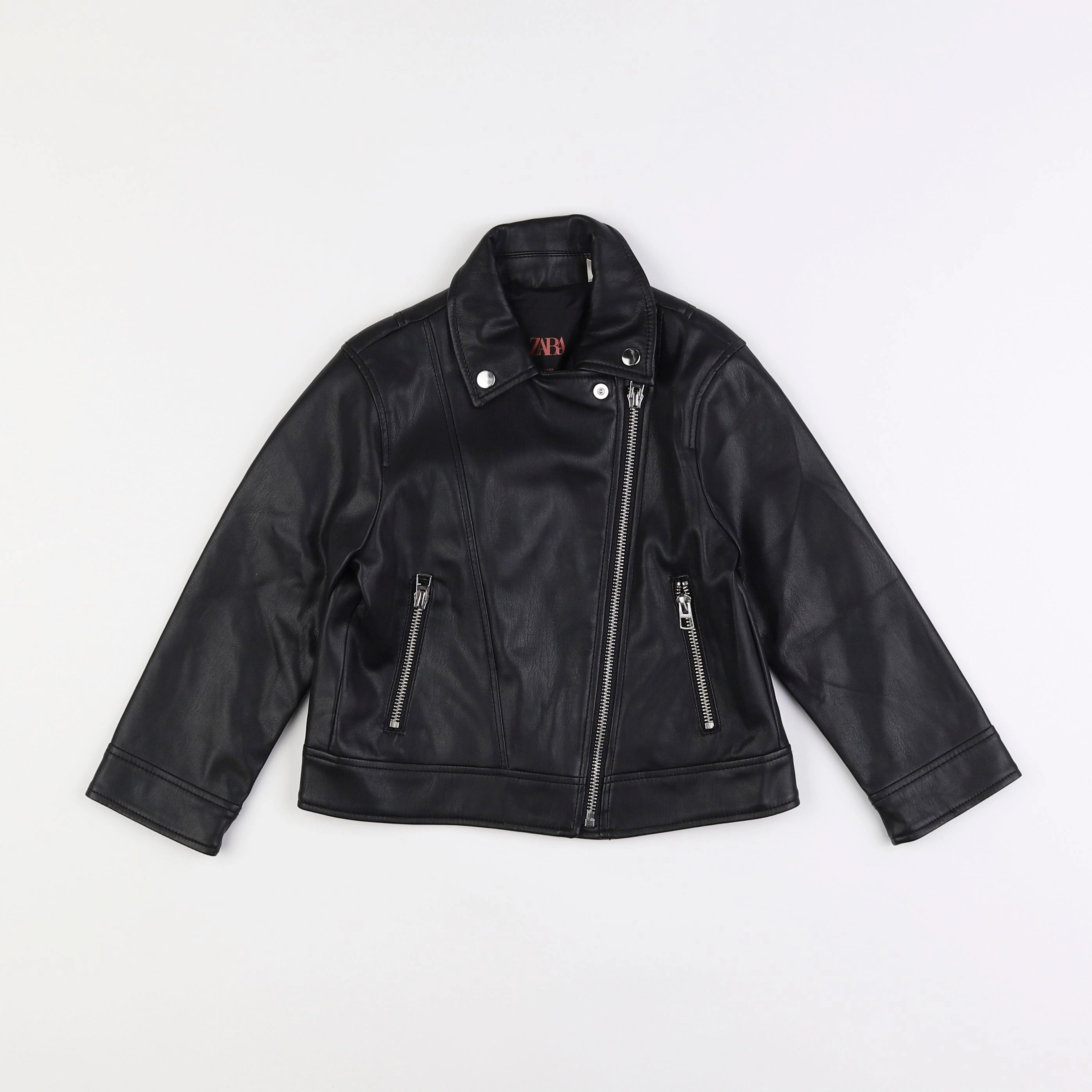 Zara - veste simili cuir noir - 3/4 ans