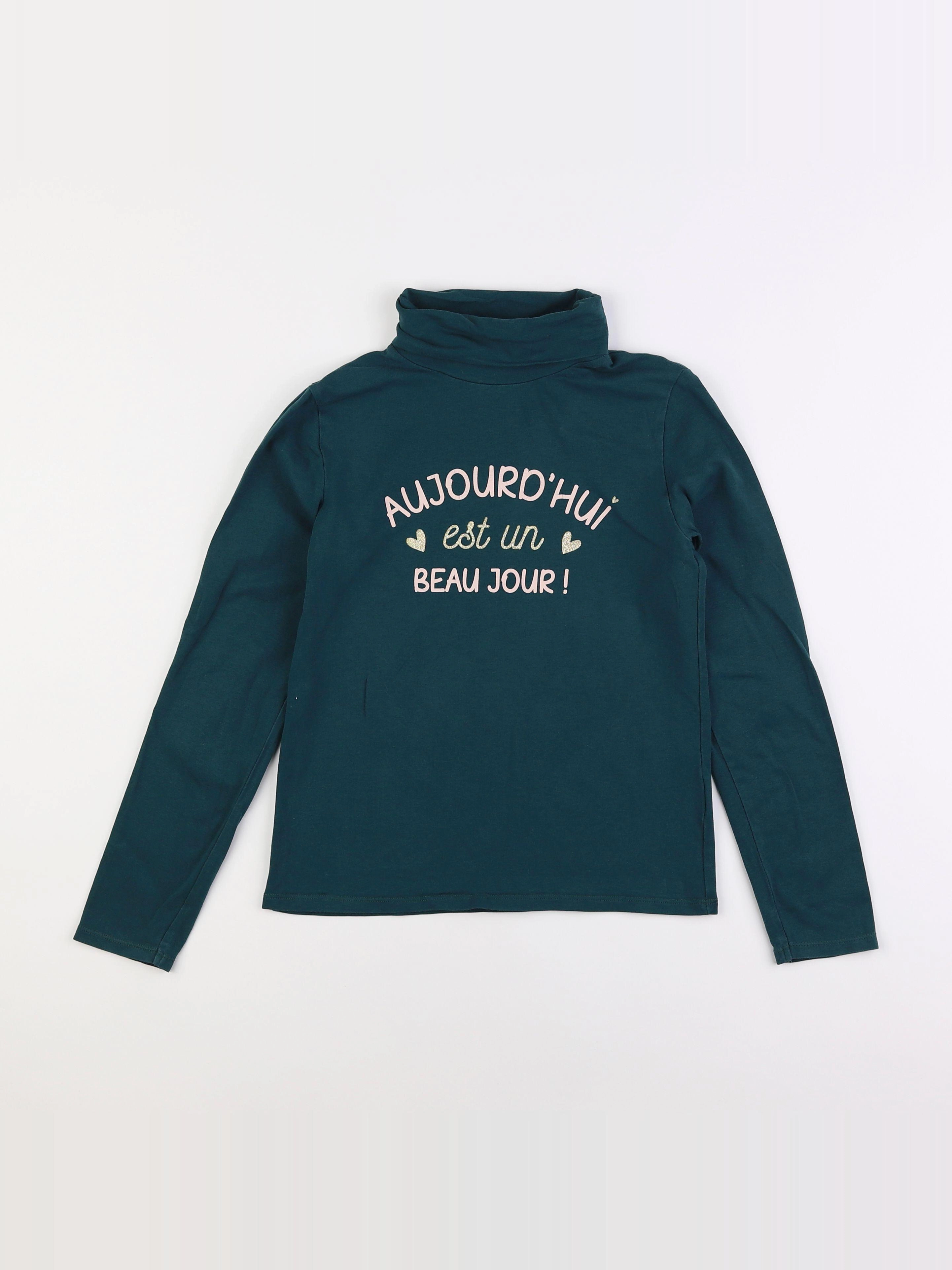 Vertbaudet - sous-pull vert - 10 ans