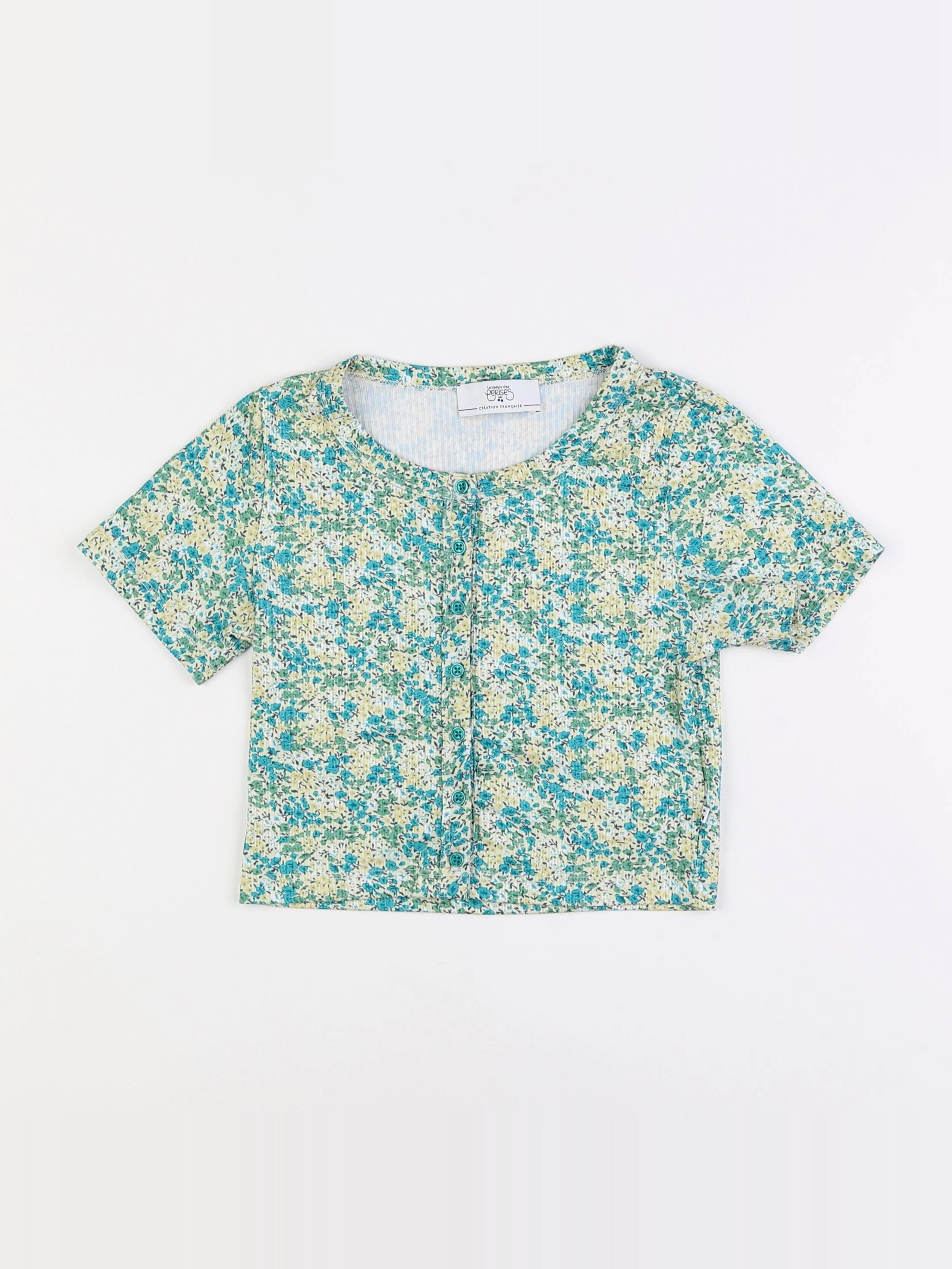 Le temps des cerises  - tee-shirt vert - 10 ans