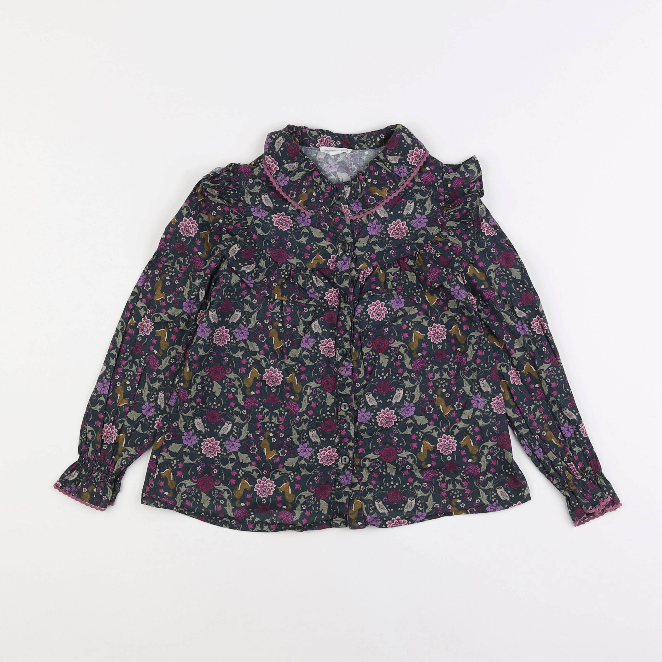 Vertbaudet - blouse violet - 7 ans