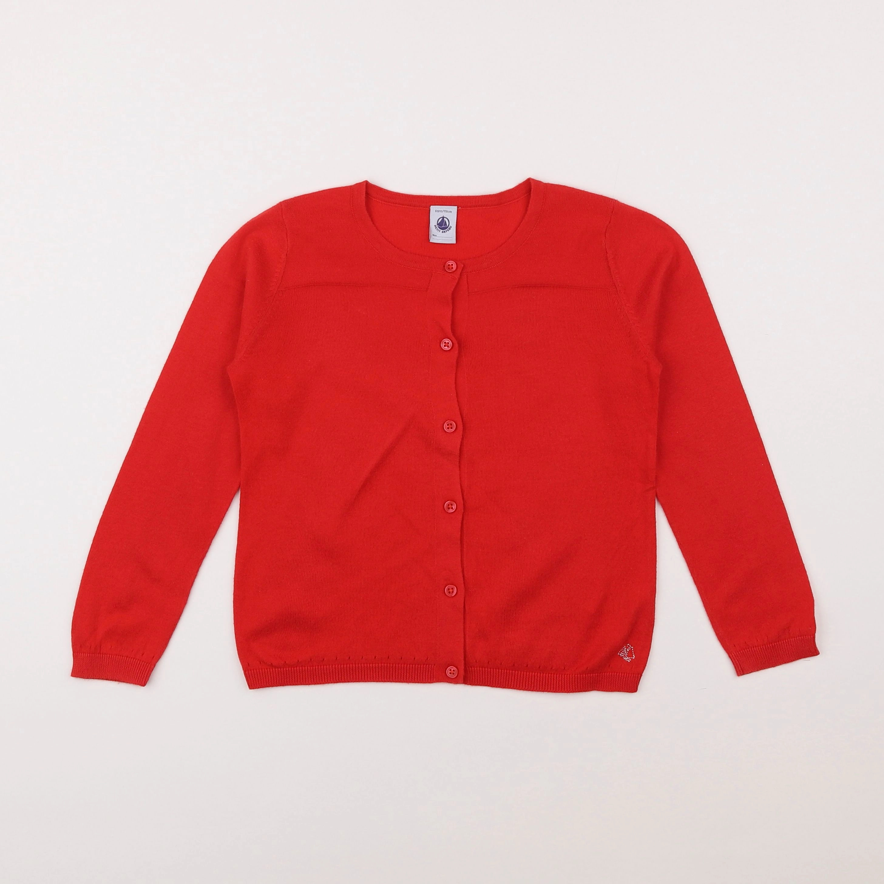 Petit Bateau - gilet rouge - 6 ans