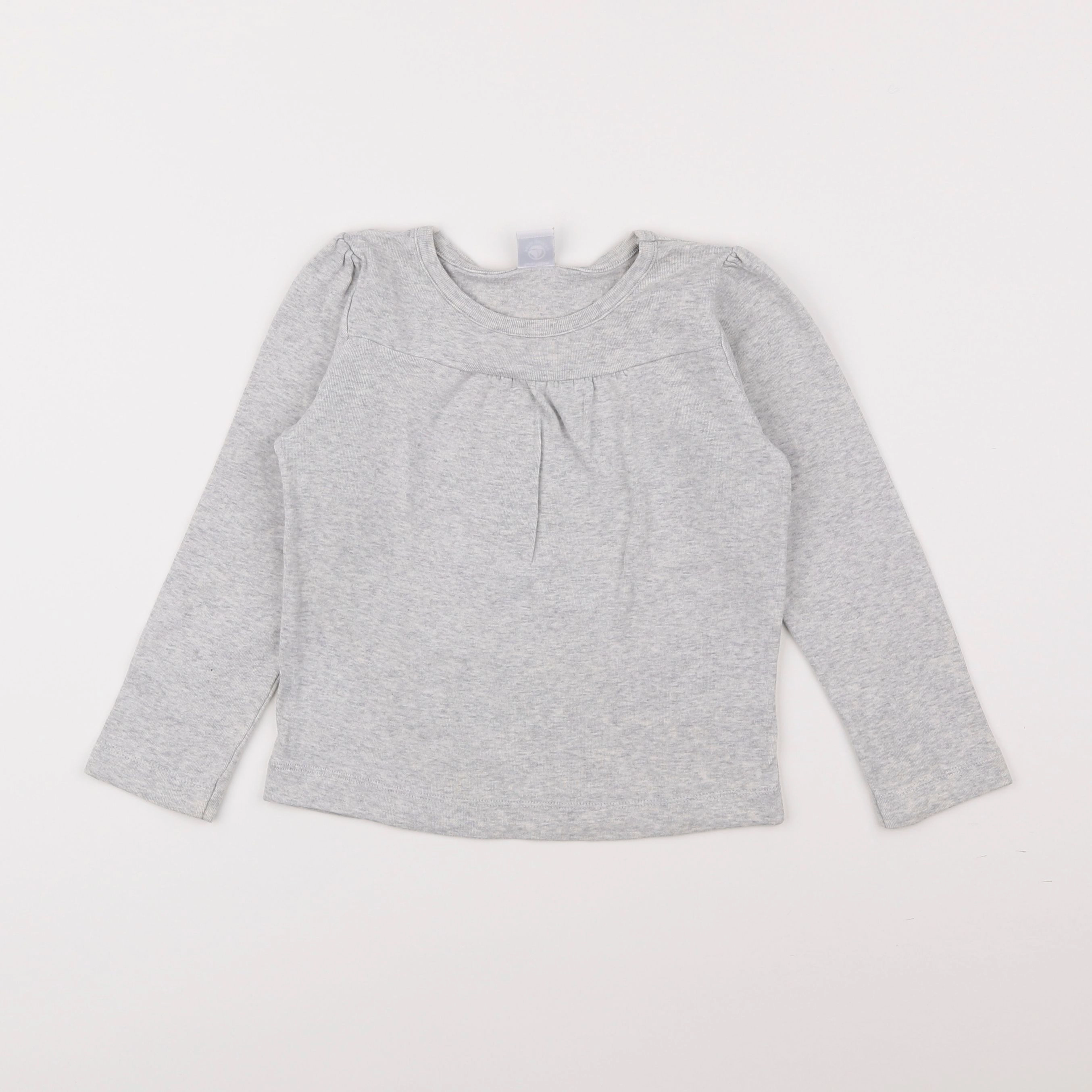 Petit Bateau - tee-shirt gris - 5 ans