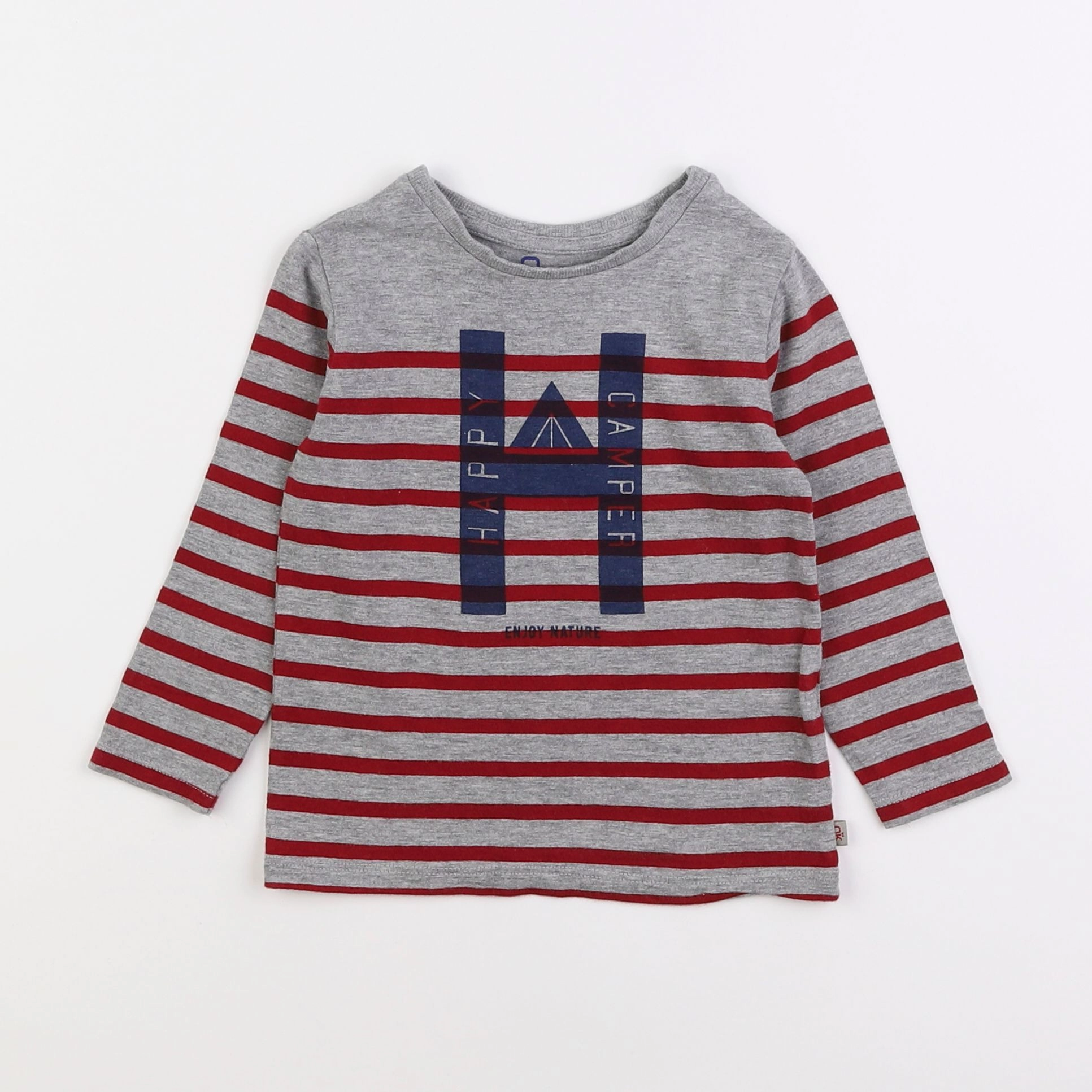 Okaidi - tee-shirt gris, rouge - 2 ans