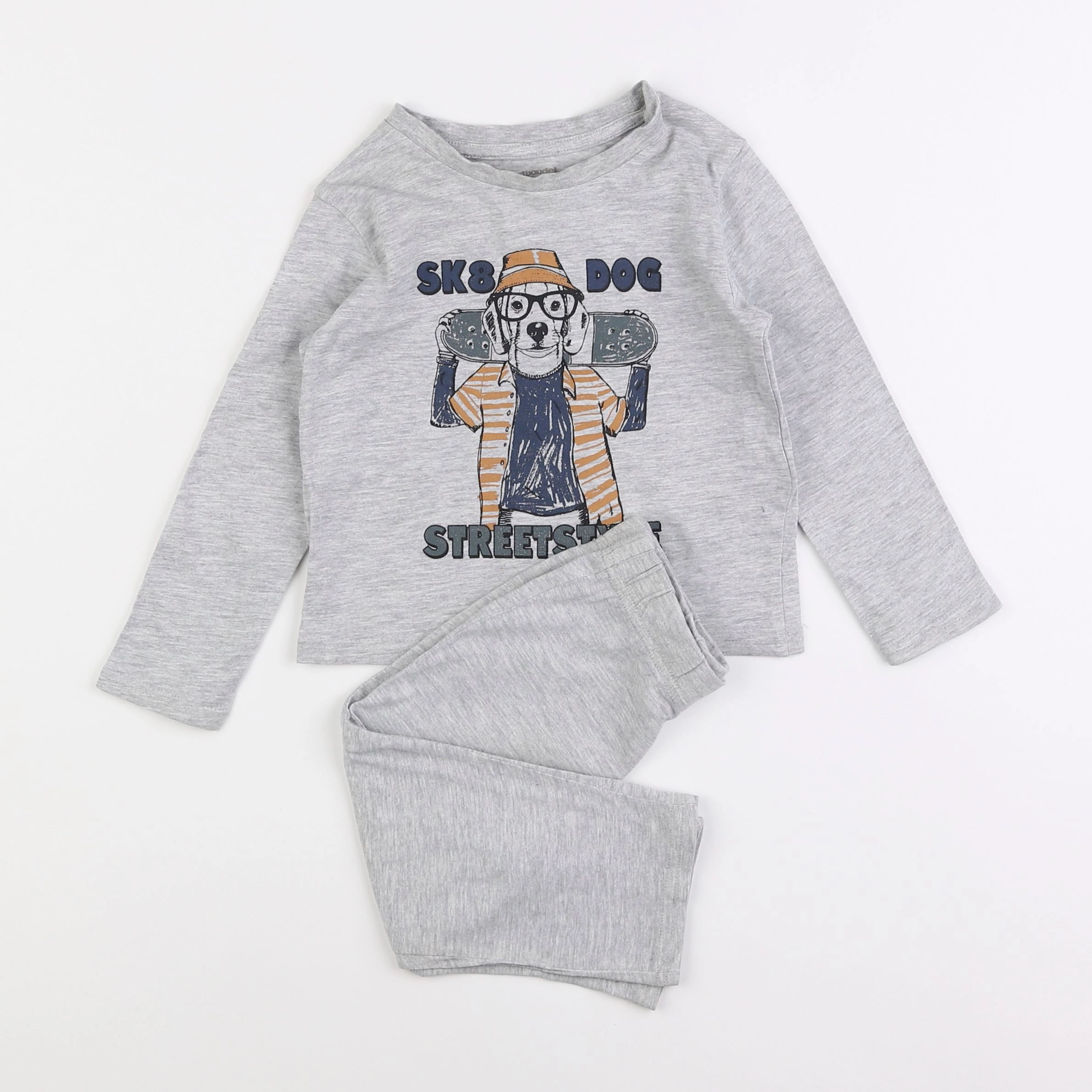 Vertbaudet - pyjama coton gris - 2 ans