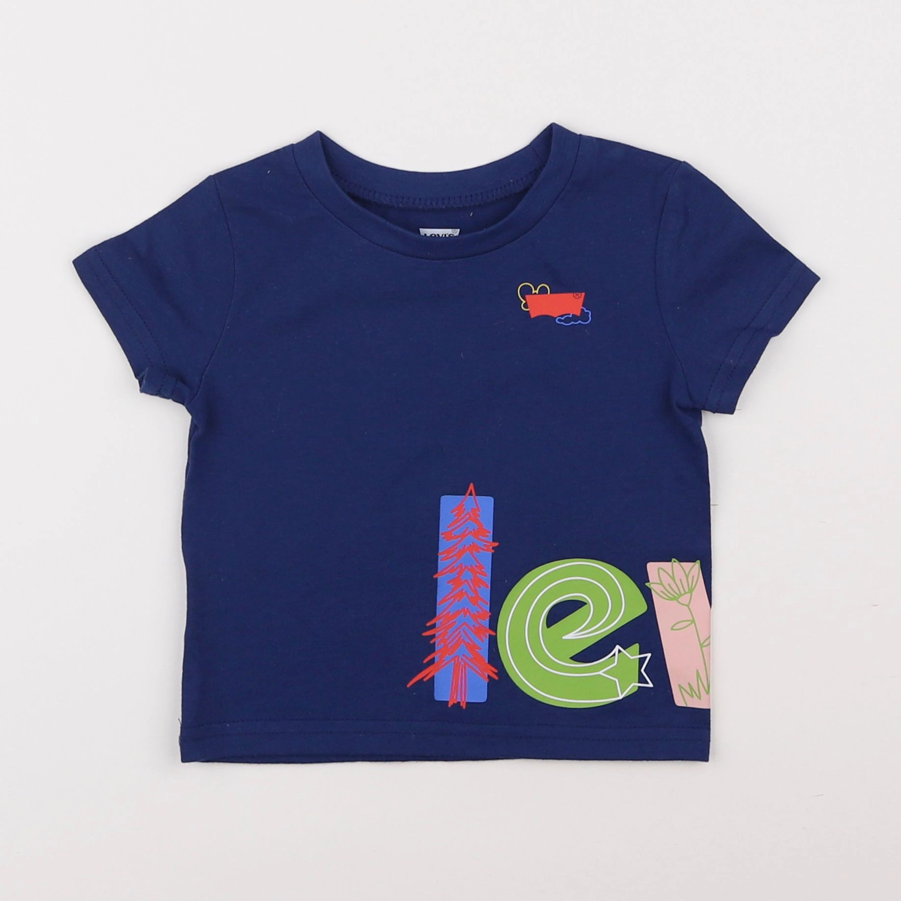 Levi's - tee-shirt imprimé au dos bleu - 12 mois